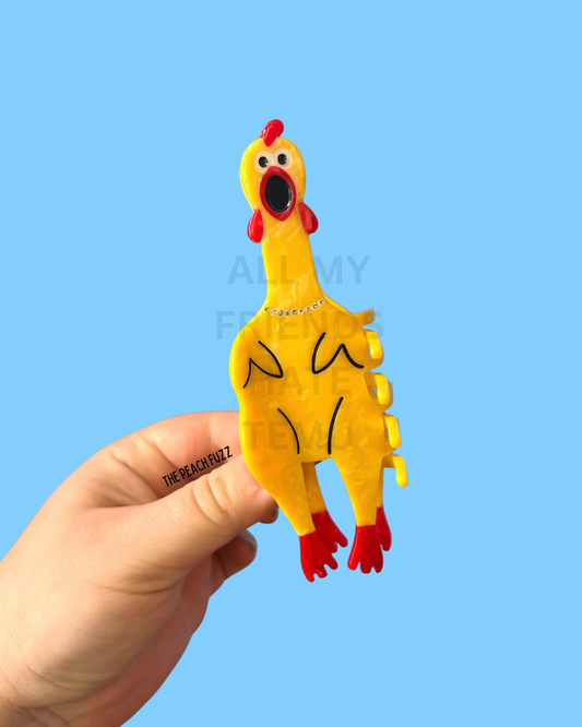 Rubber Chicken Hair Claw