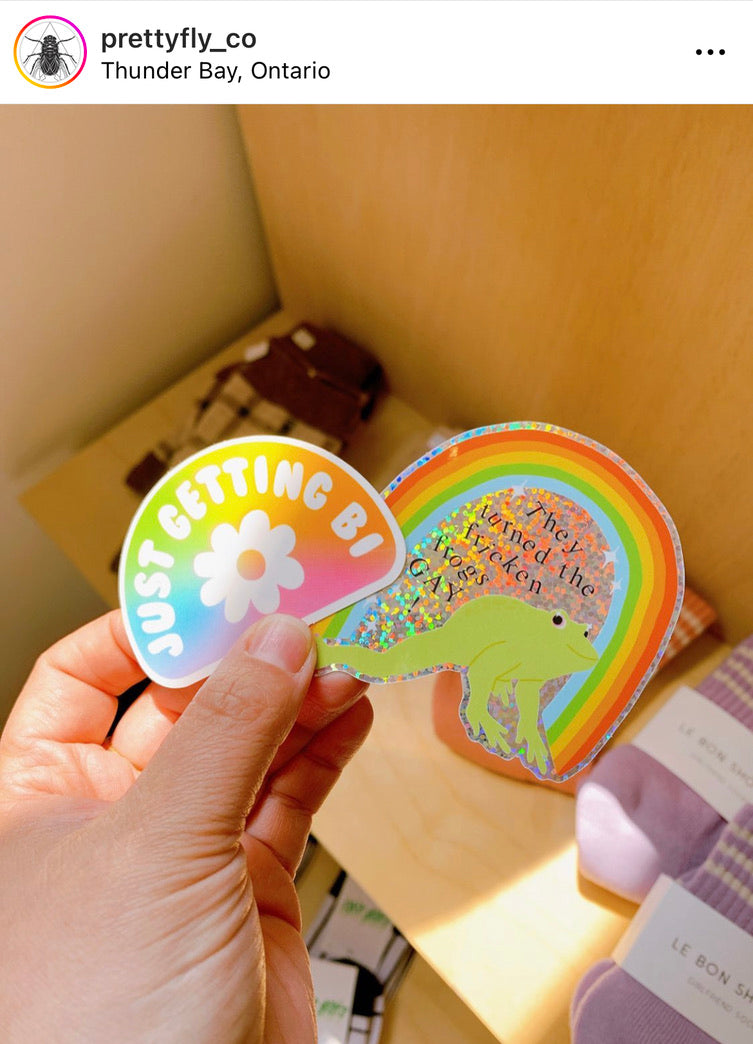 Turn The Frogs Gay Glitter Sticker
