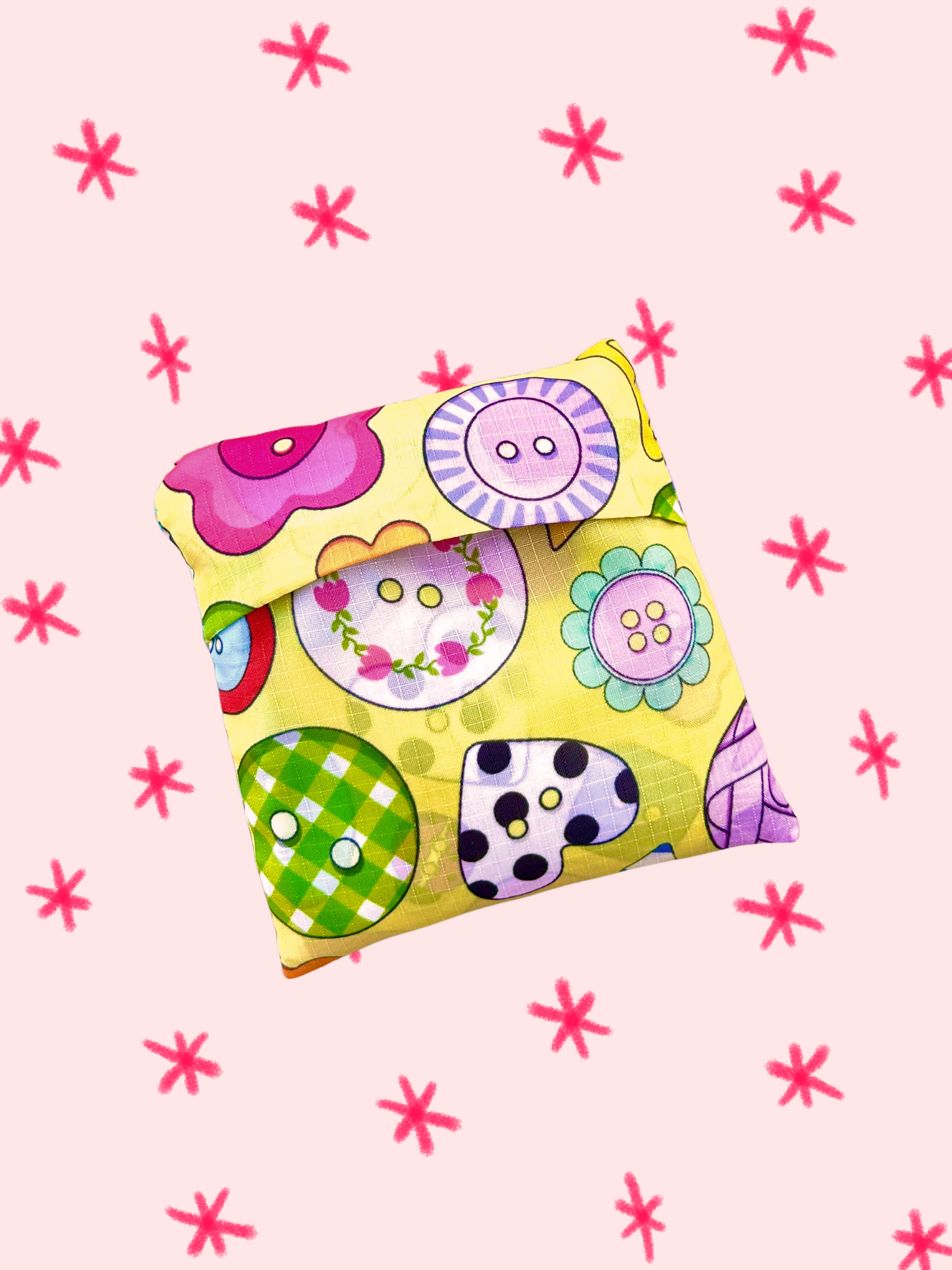 Cute As A Button Folding Shopper Tote