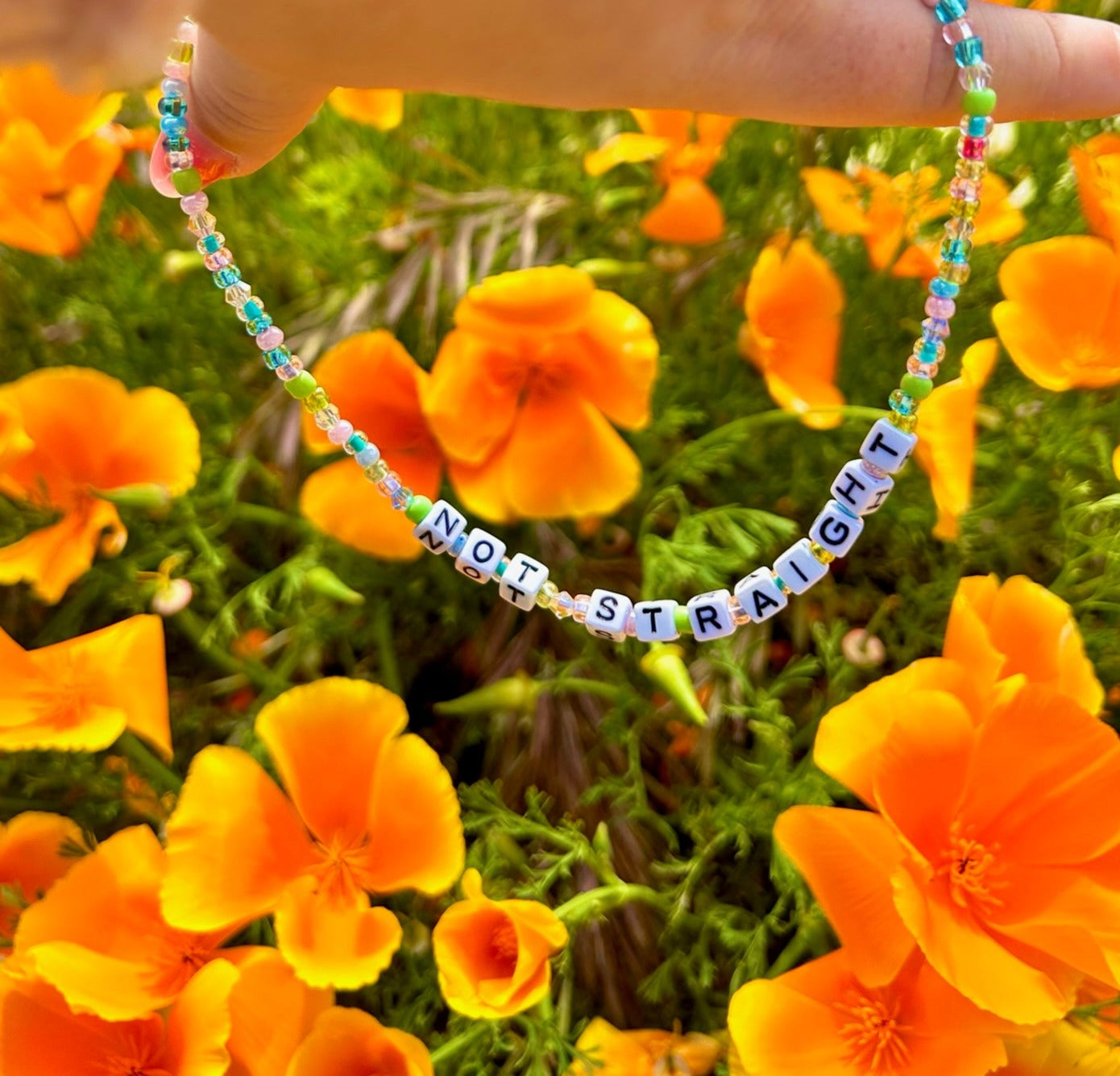 Not Straight Beaded Choker Necklace