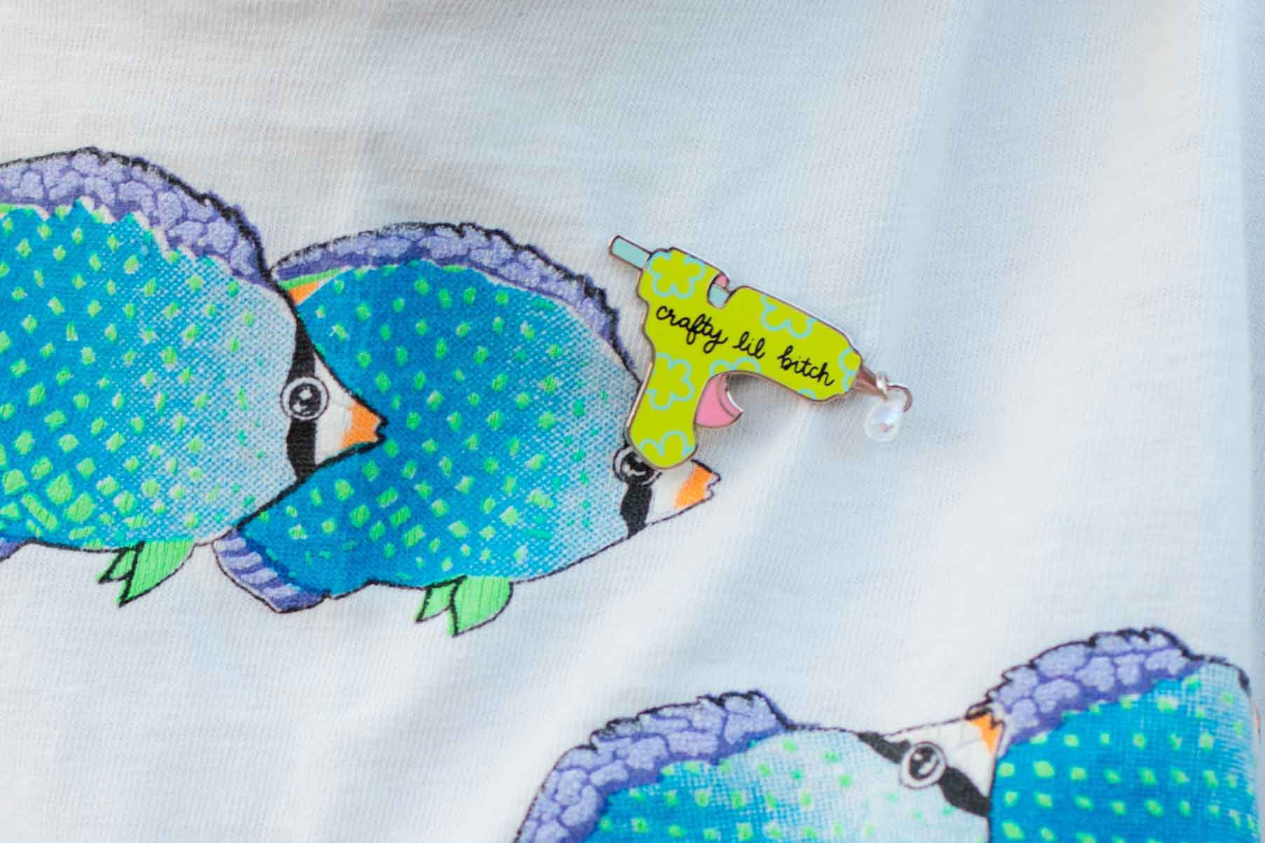 Hot Glue Gun Enamel Pin