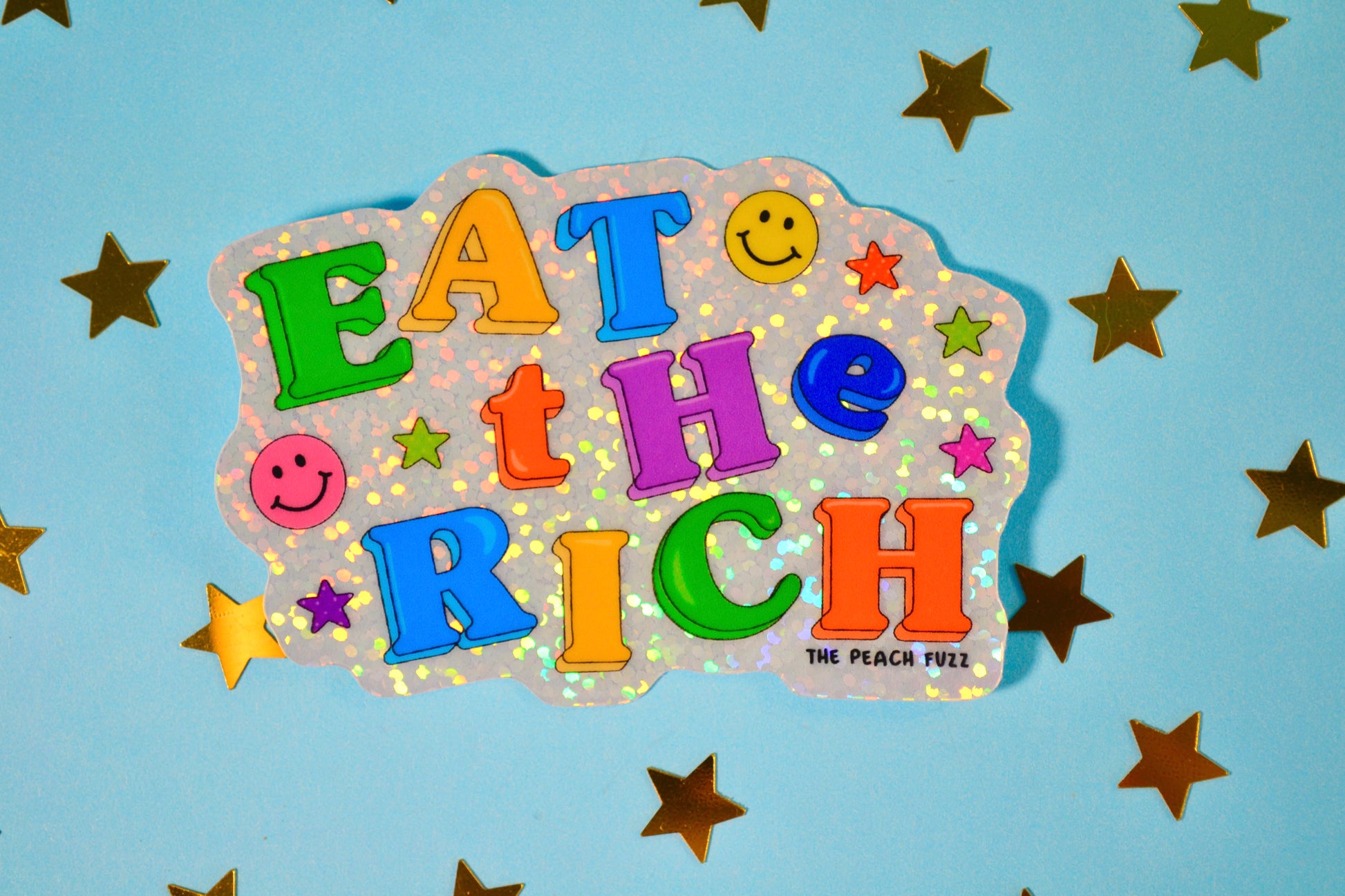 Eat The Rich Glitter Sticker