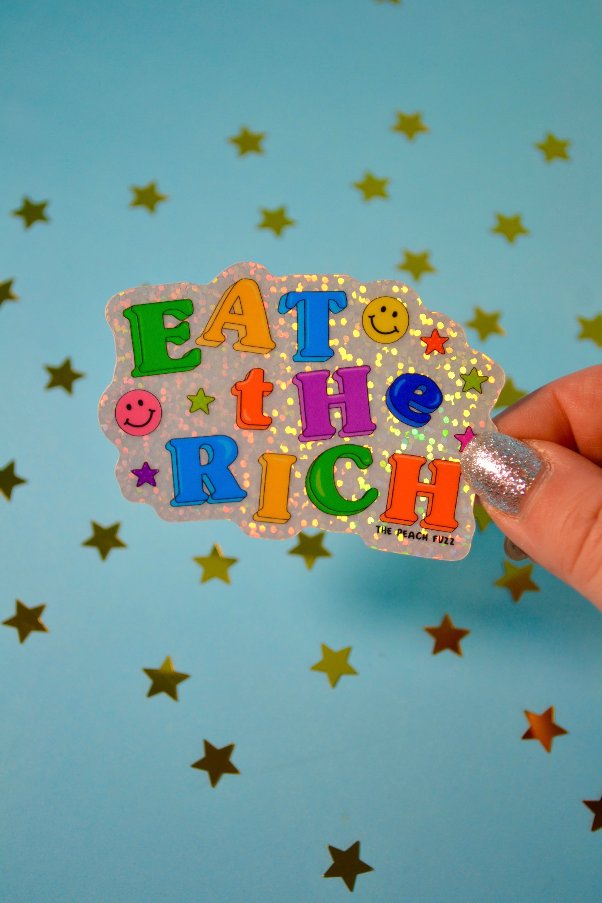 Eat The Rich Glitter Sticker