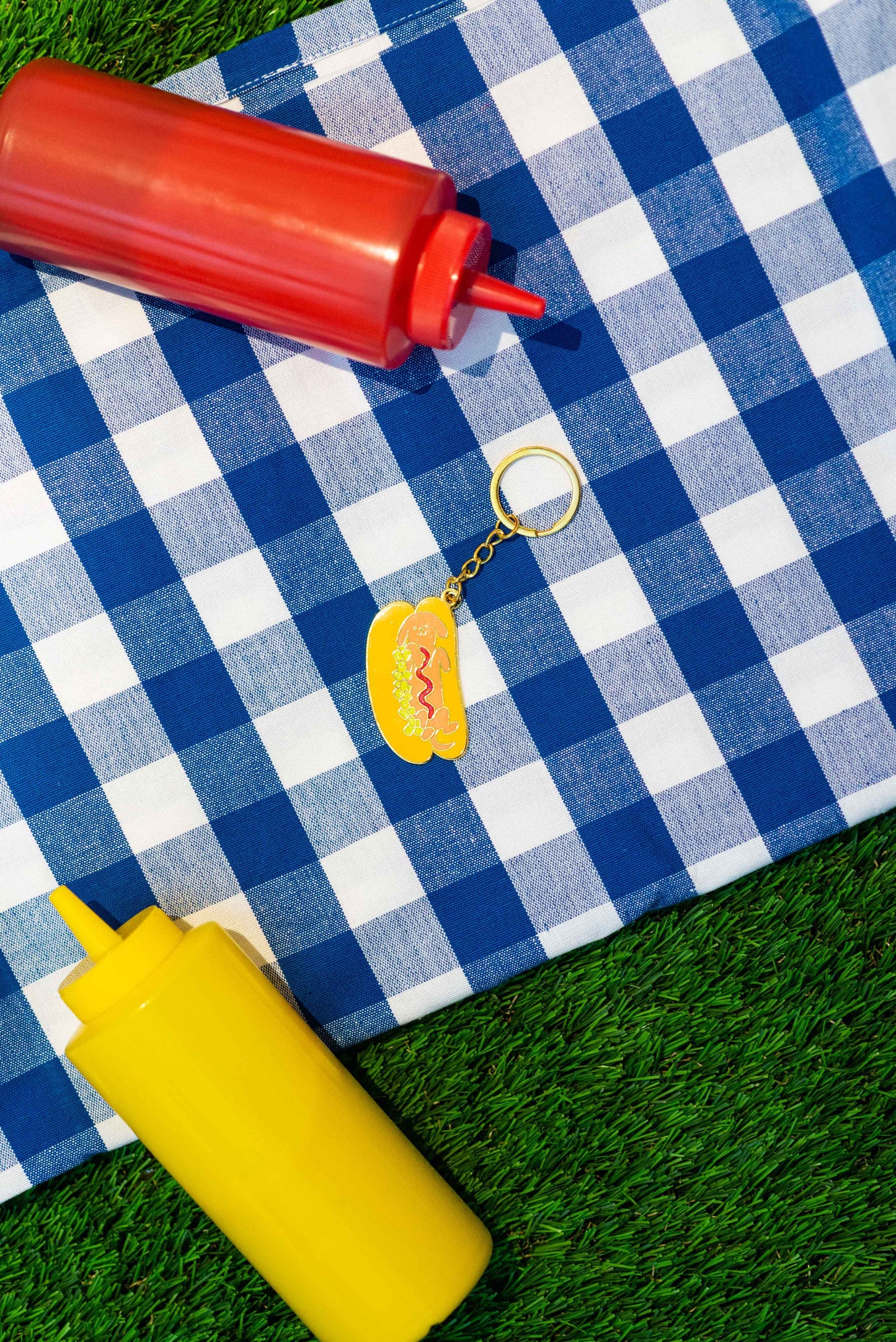Hot Doggy Dog Enamel Keychain