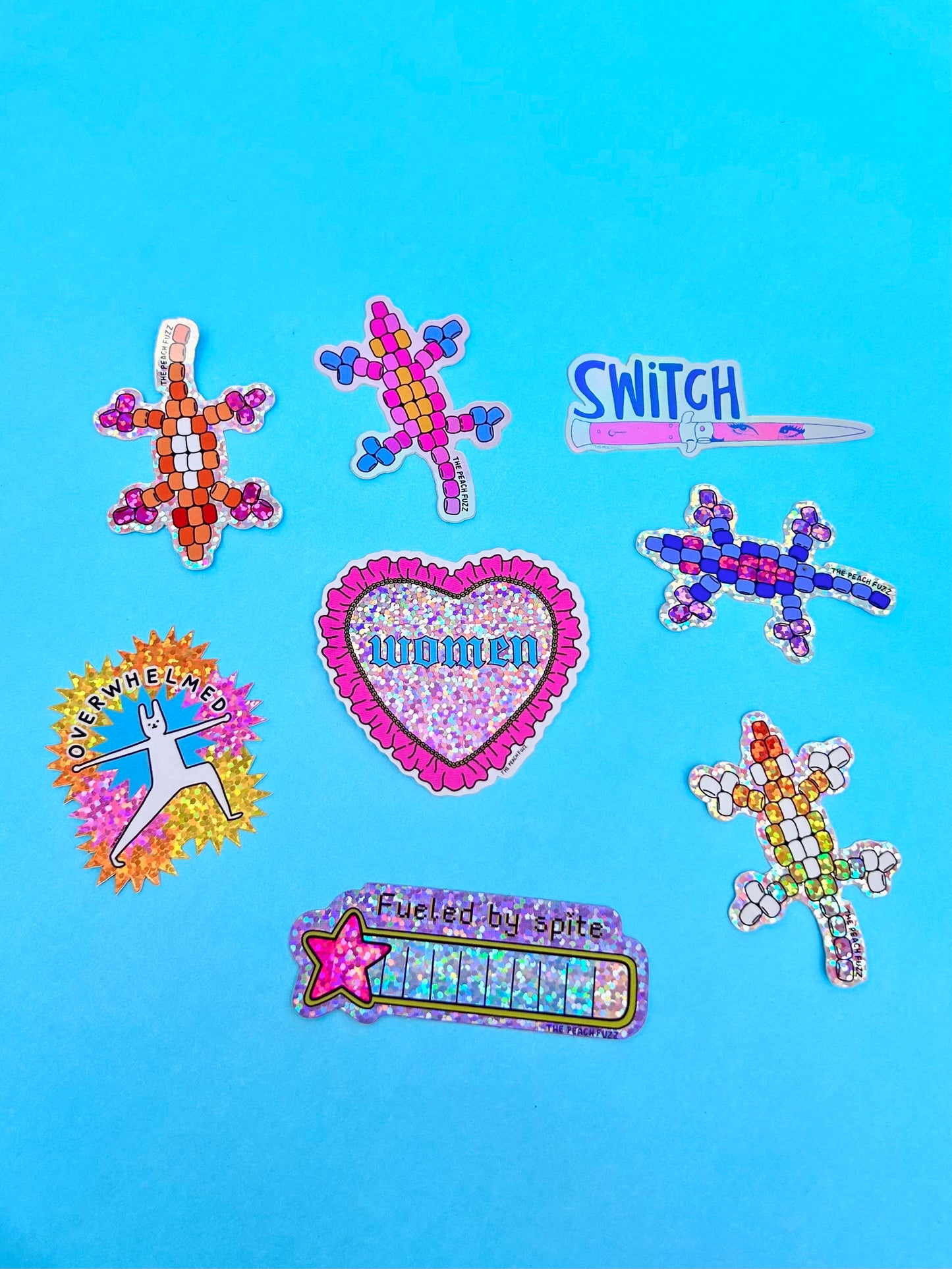 Overwhelmed Glitter Sticker