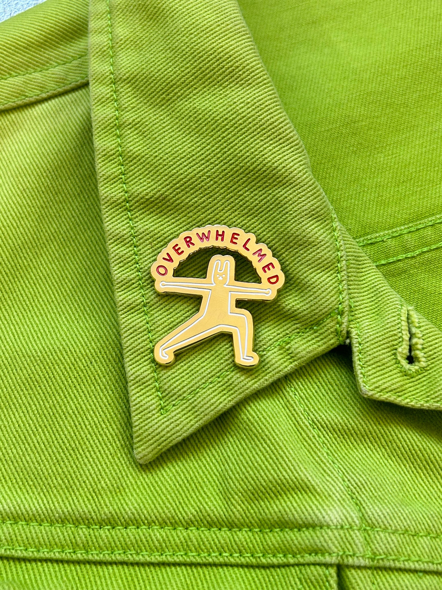 Overwhelmed Enamel Pin
