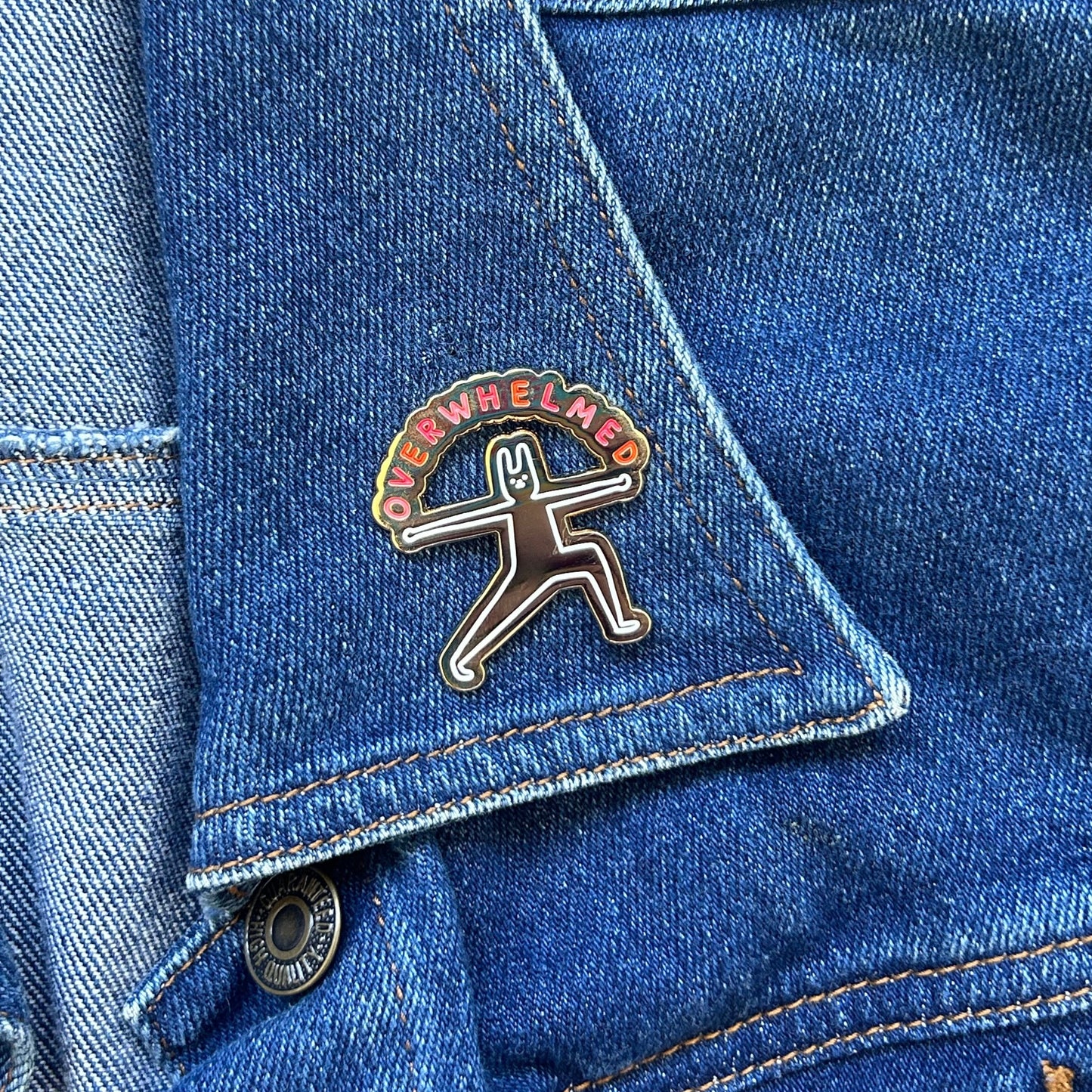 Overwhelmed Enamel Pin