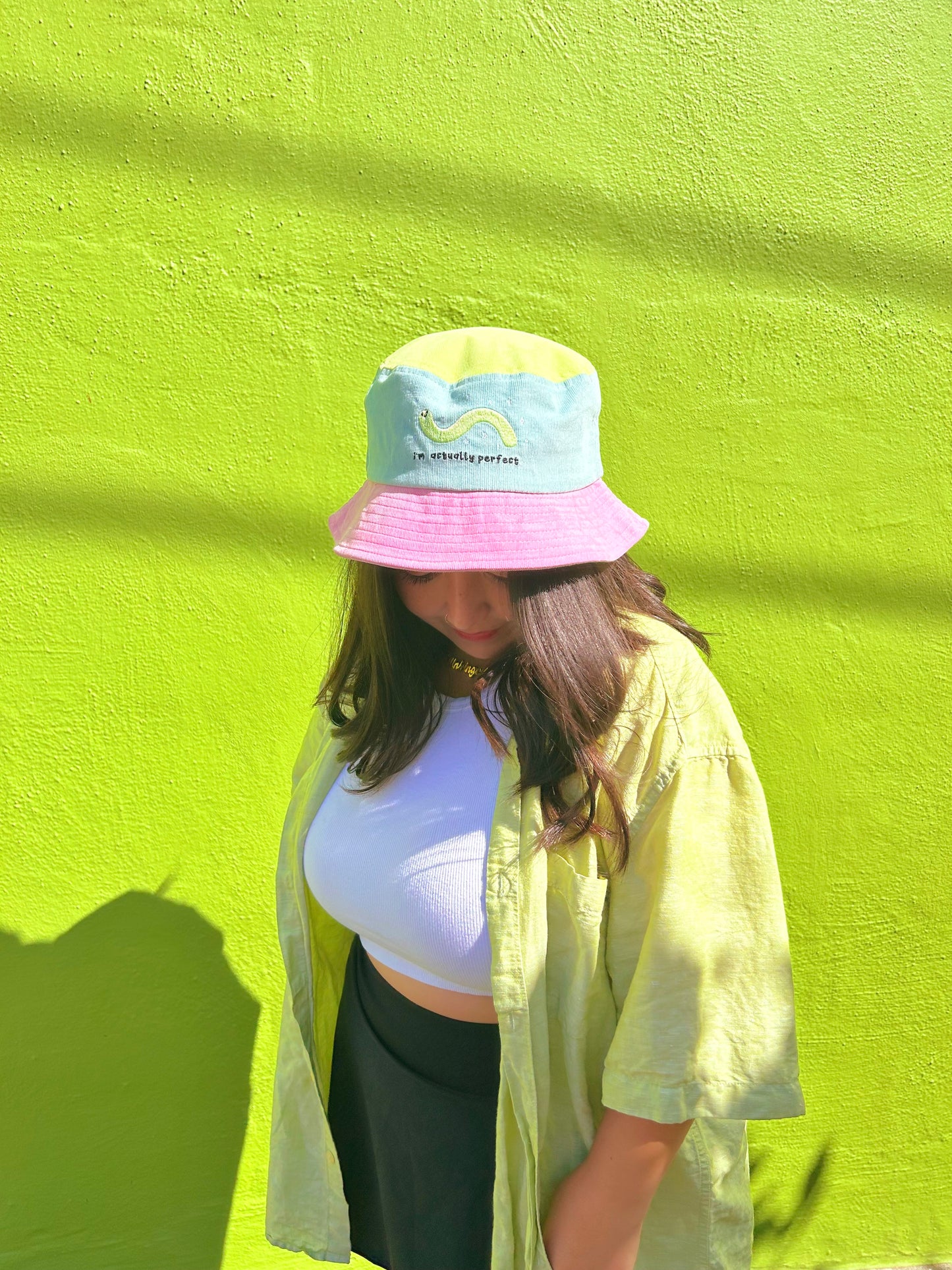 I’m Actually Perfect Color Block Bucket Hat