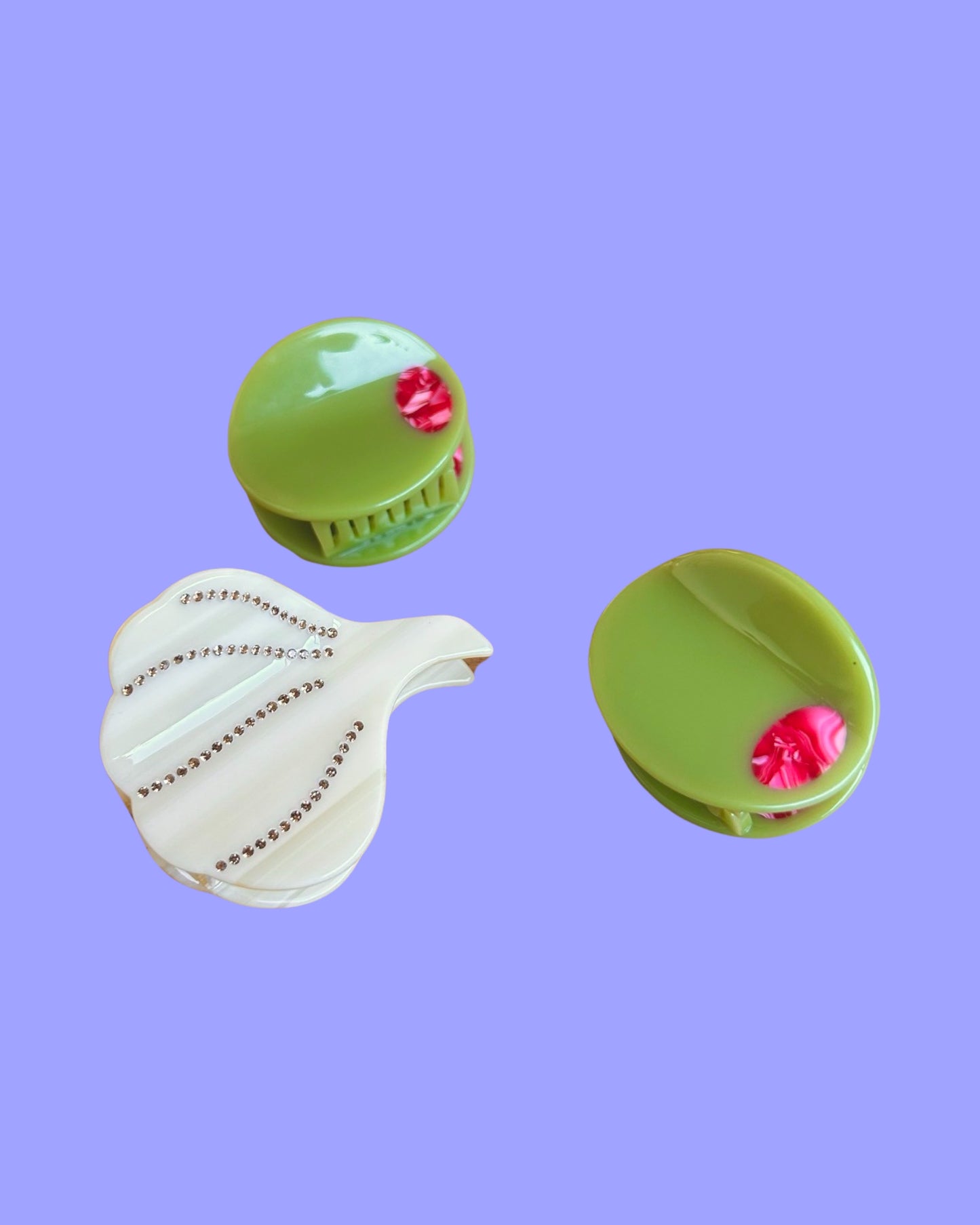 Garlic Rhinestone Mini Hair Claw