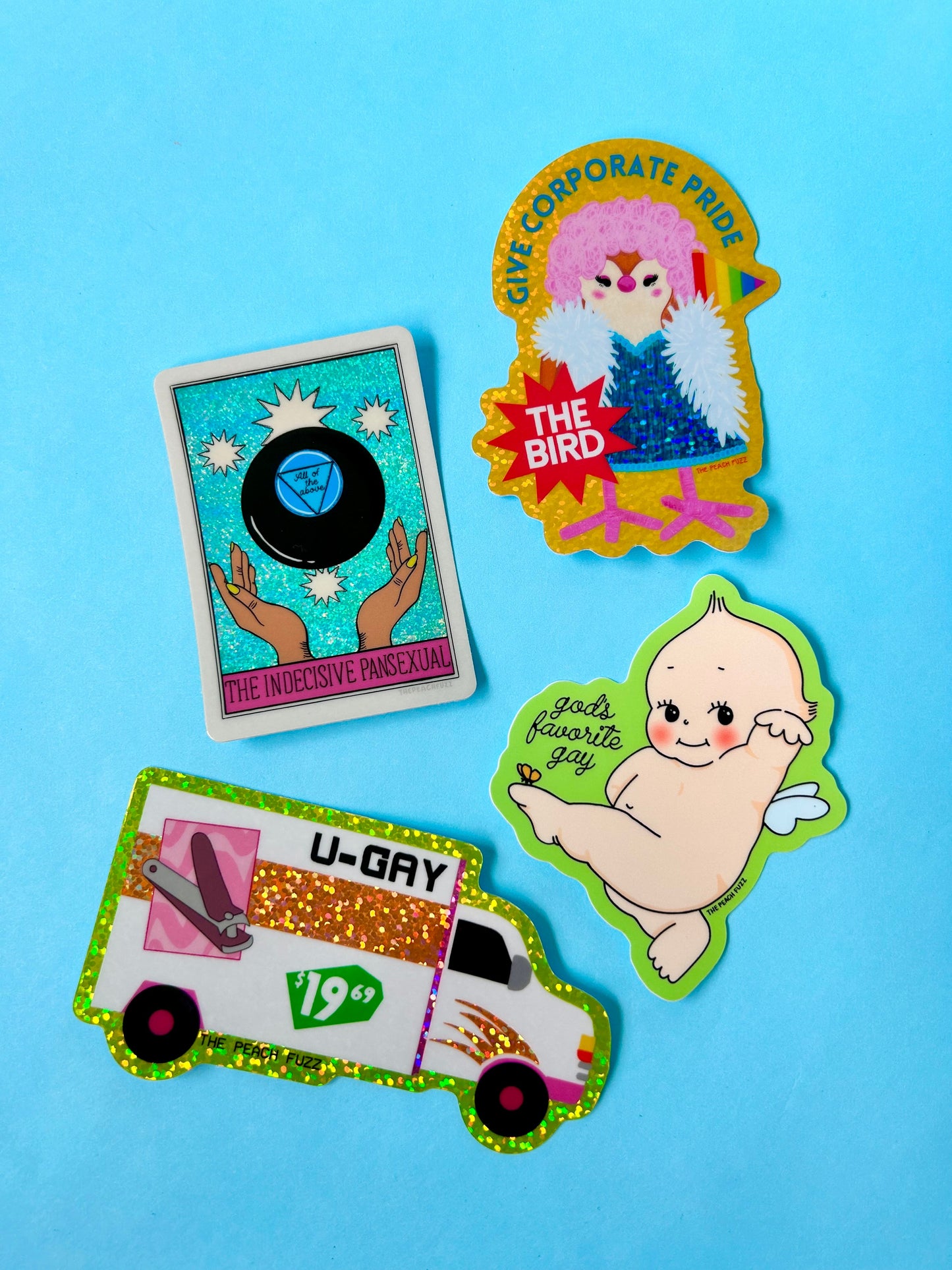 Indecisive Pansexual Glitter Sticker