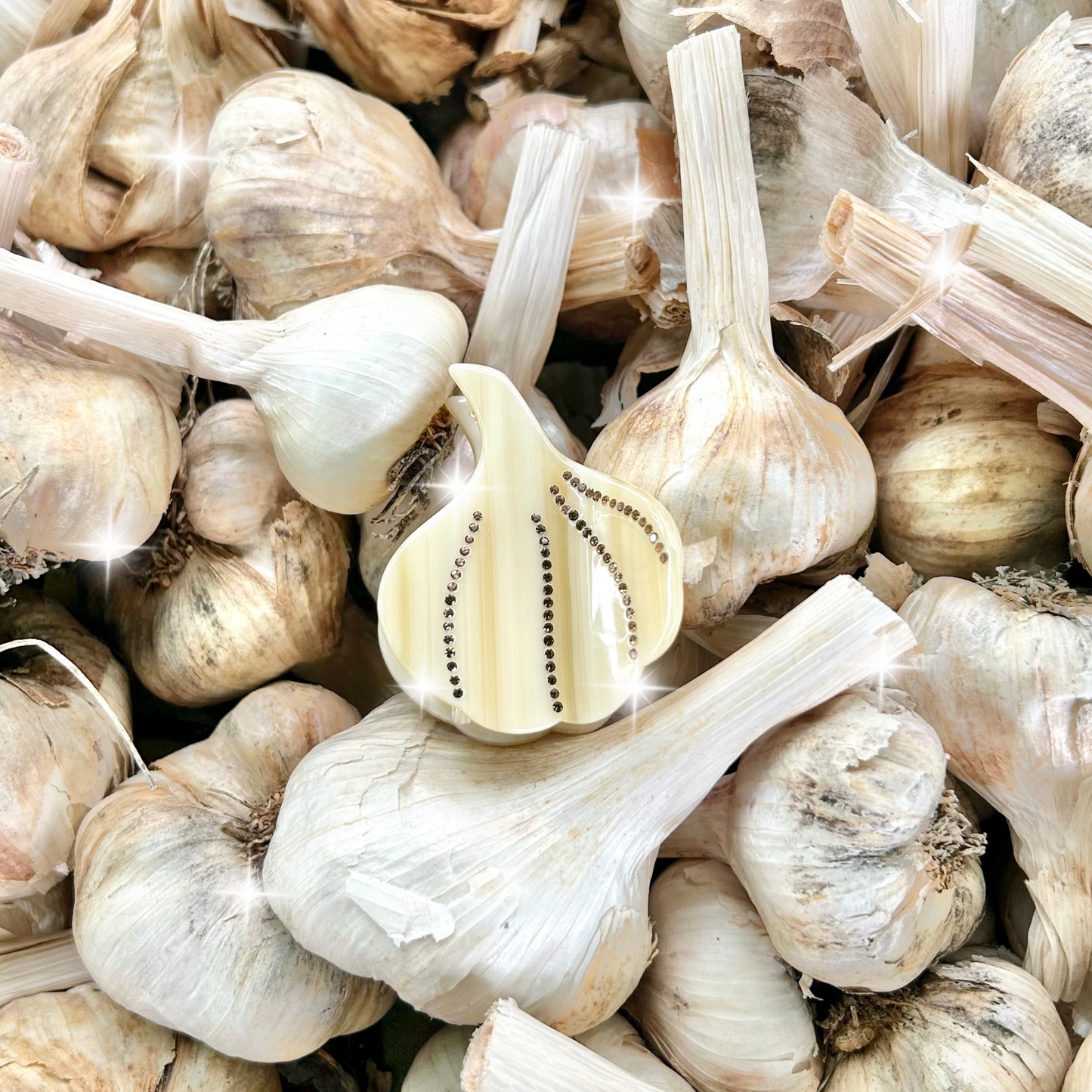 Garlic Rhinestone Hair Claw