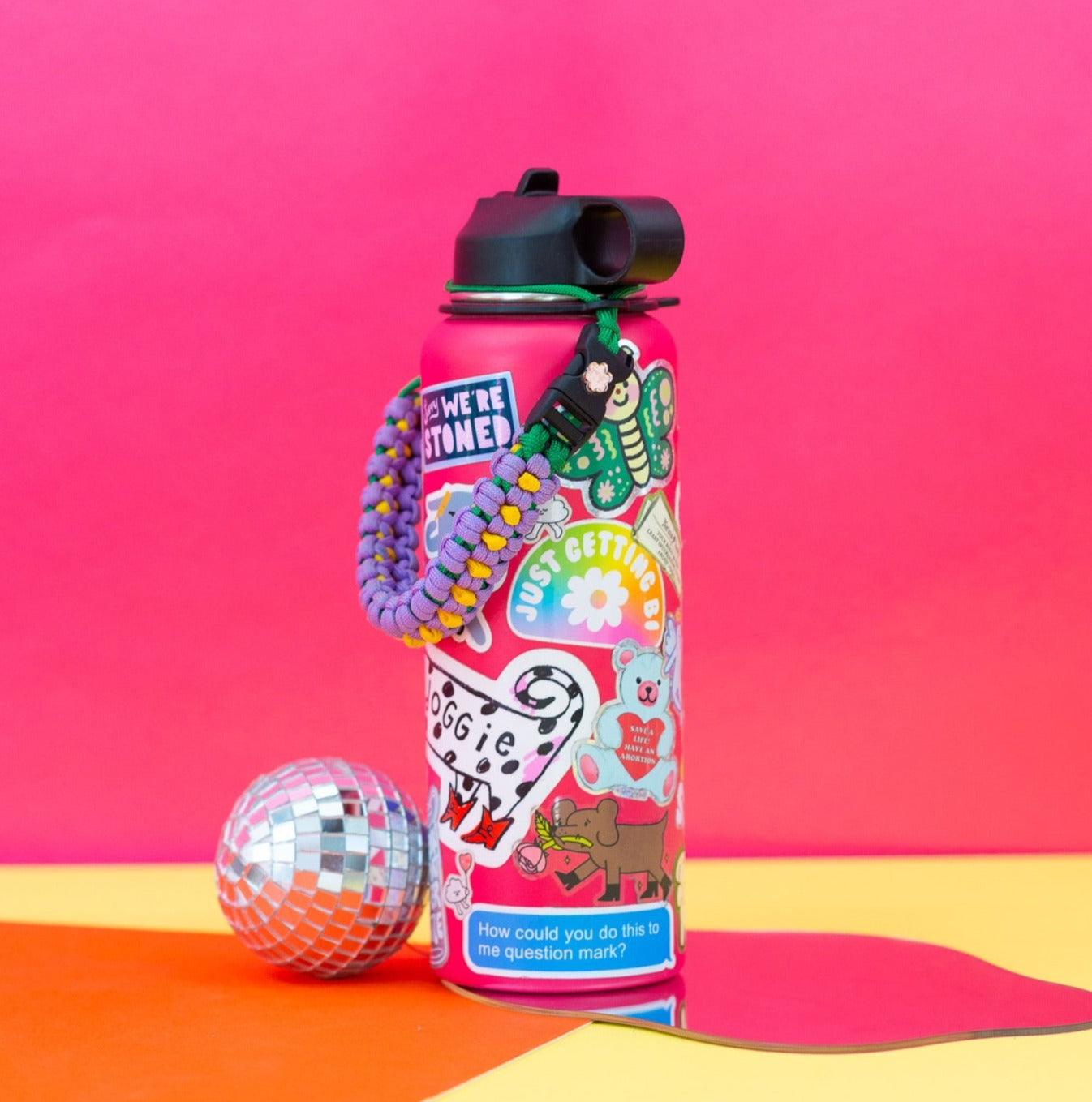 Preppy Pink Water Bottle | Sticker