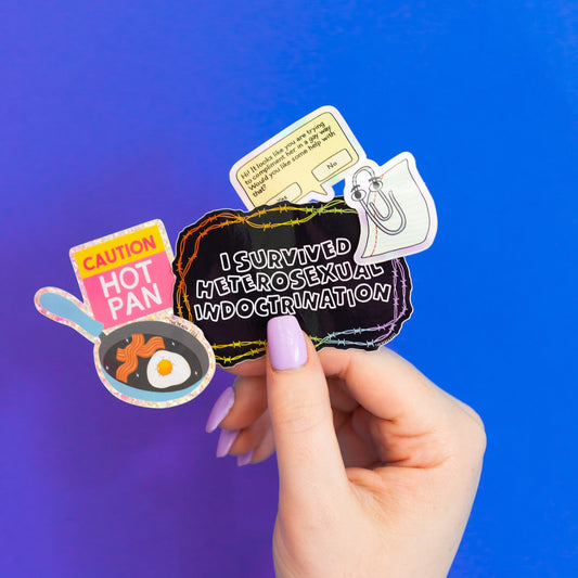 Caution: Hot Pan Glitter Sticker