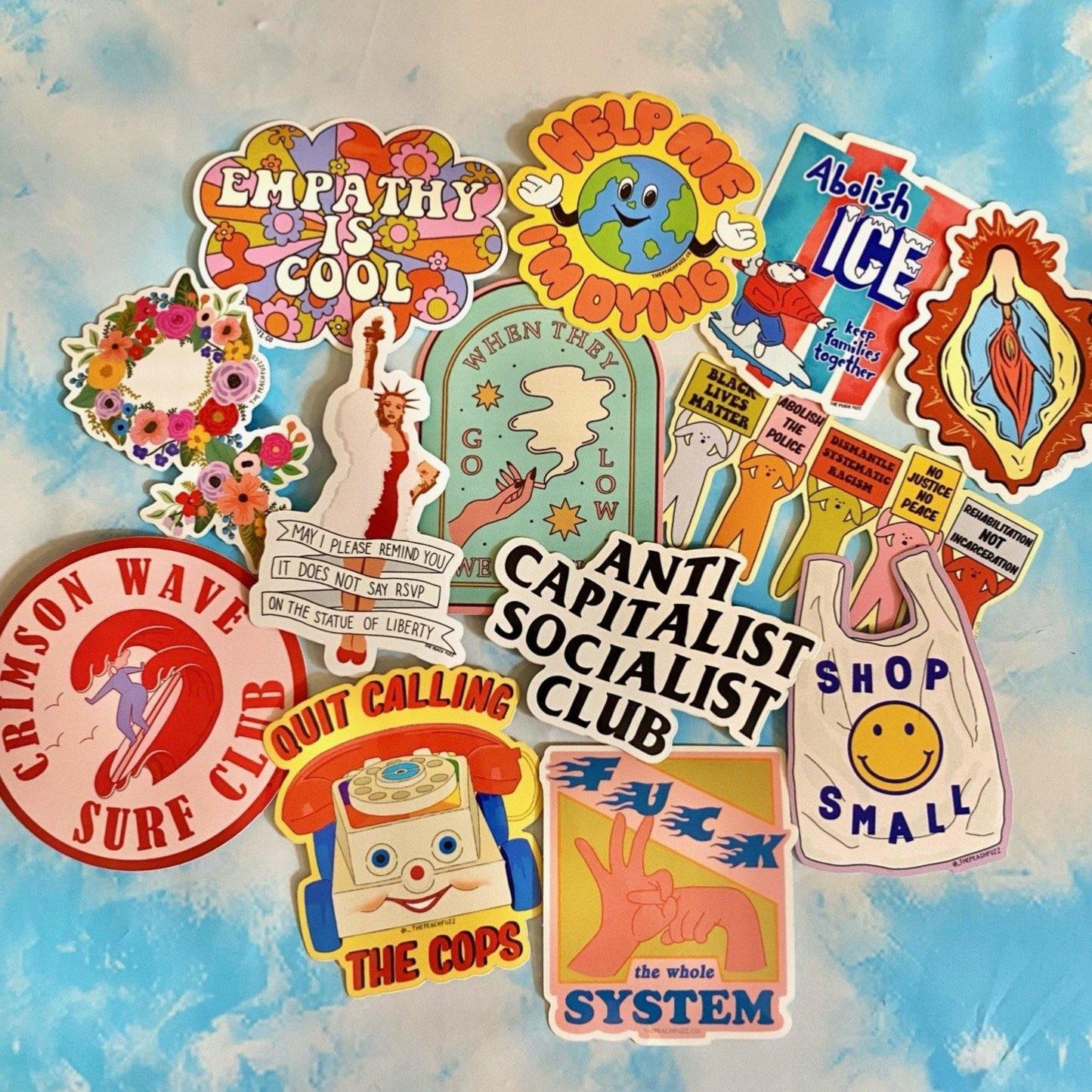 Floral Feminist Sticker - The Peach Fuzz