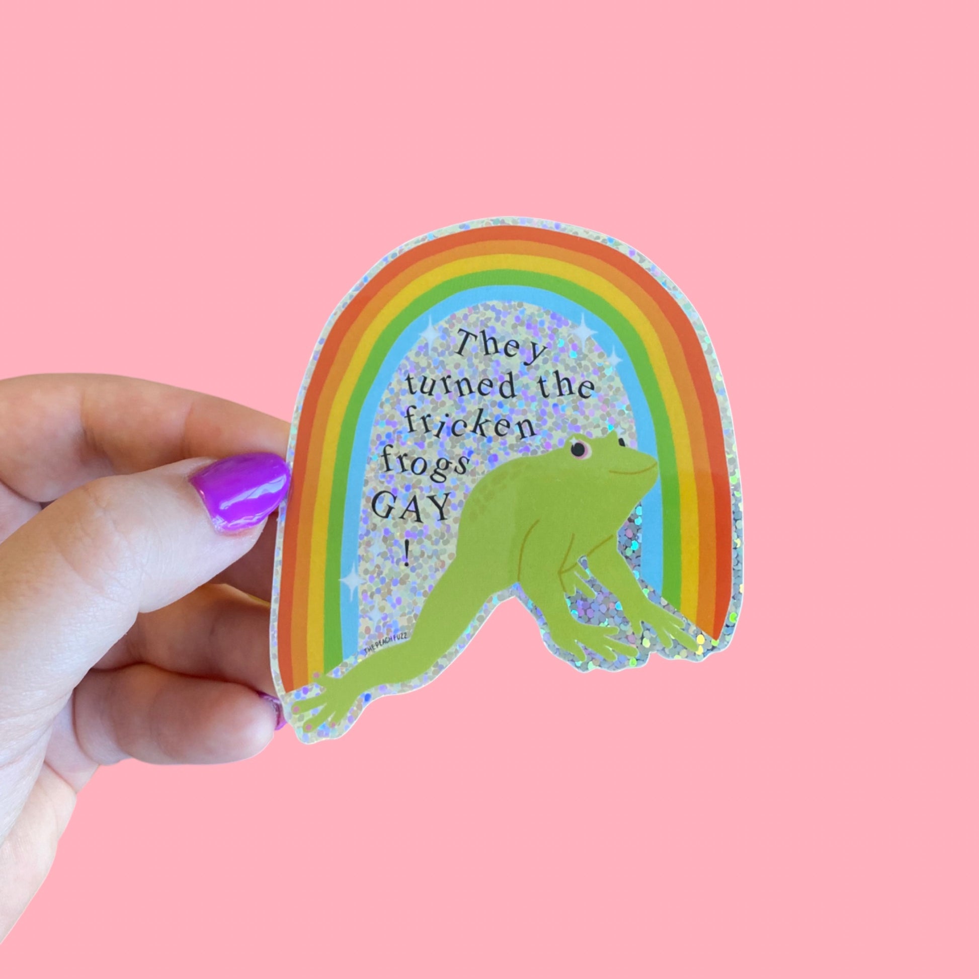 Turn The Frogs Gay Glitter Sticker