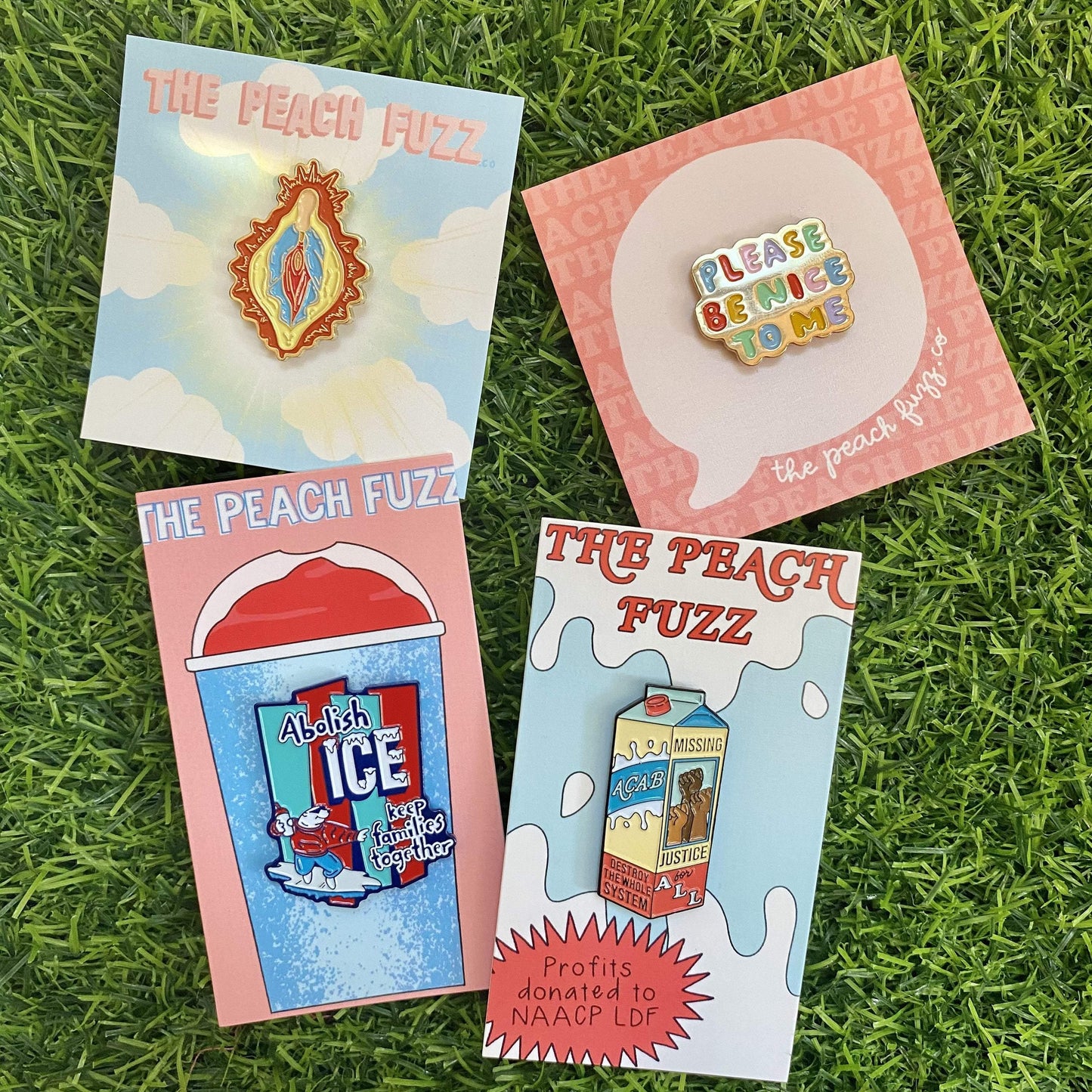 Please Be Nice To Me Enamel Pin - The Peach Fuzz