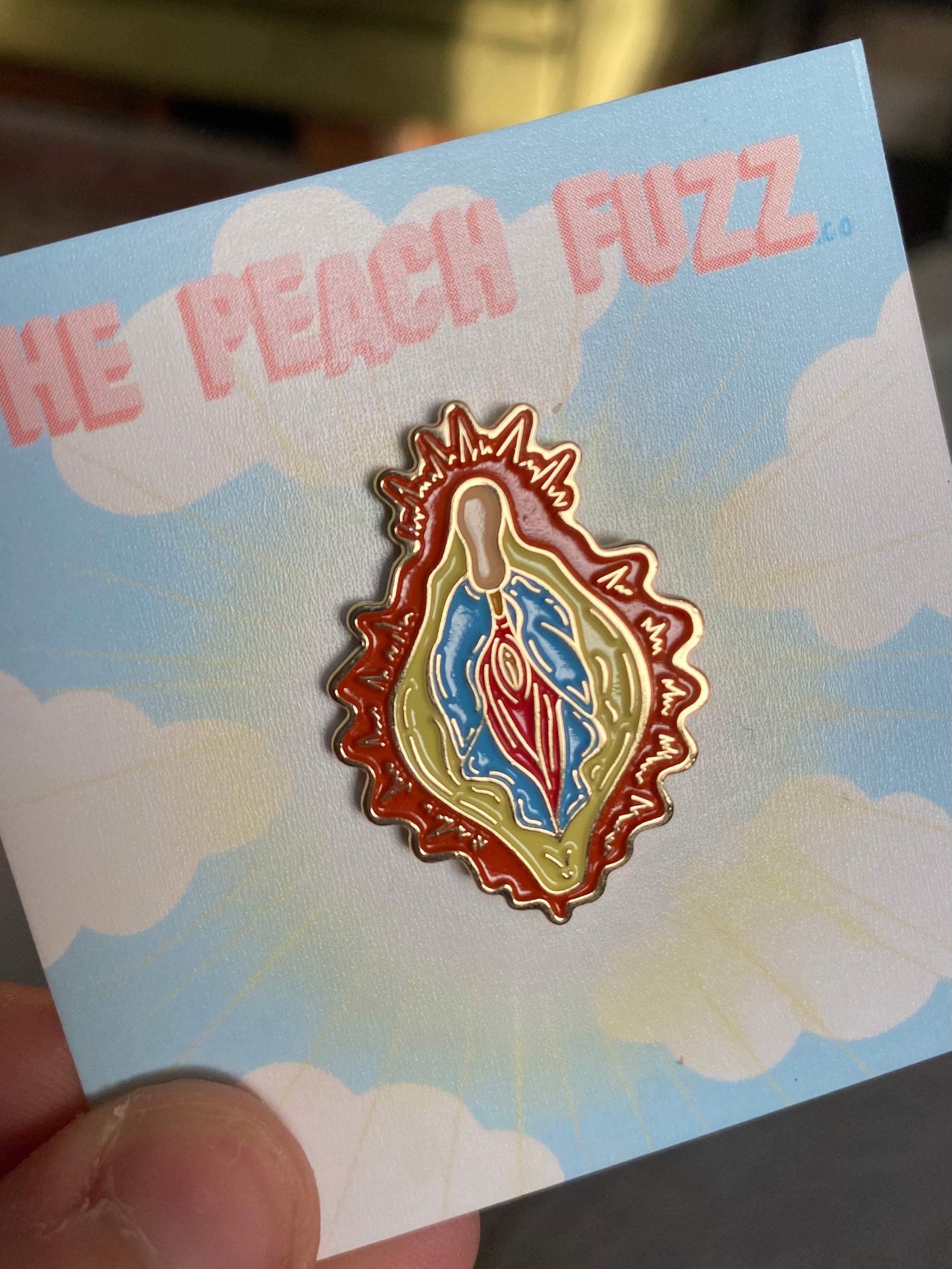 Vulva Mary Enamel Pin - The Peach Fuzz