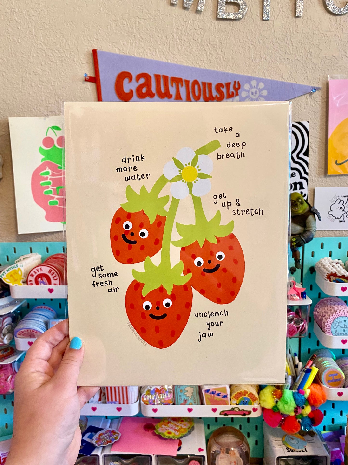 Self Care Strawberries Print