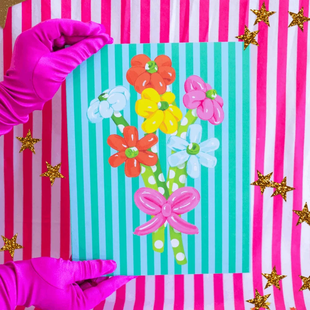 Balloon Bouquet Print measures 8.5 x 11 inches and is on semi-gloss paper. - The Peach Fuzz