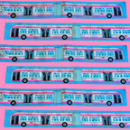 Public Transportation Silk Twilly Skinny Scarf