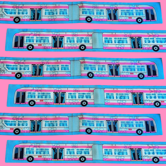 Public Transportation Silk Twilly Skinny Scarf