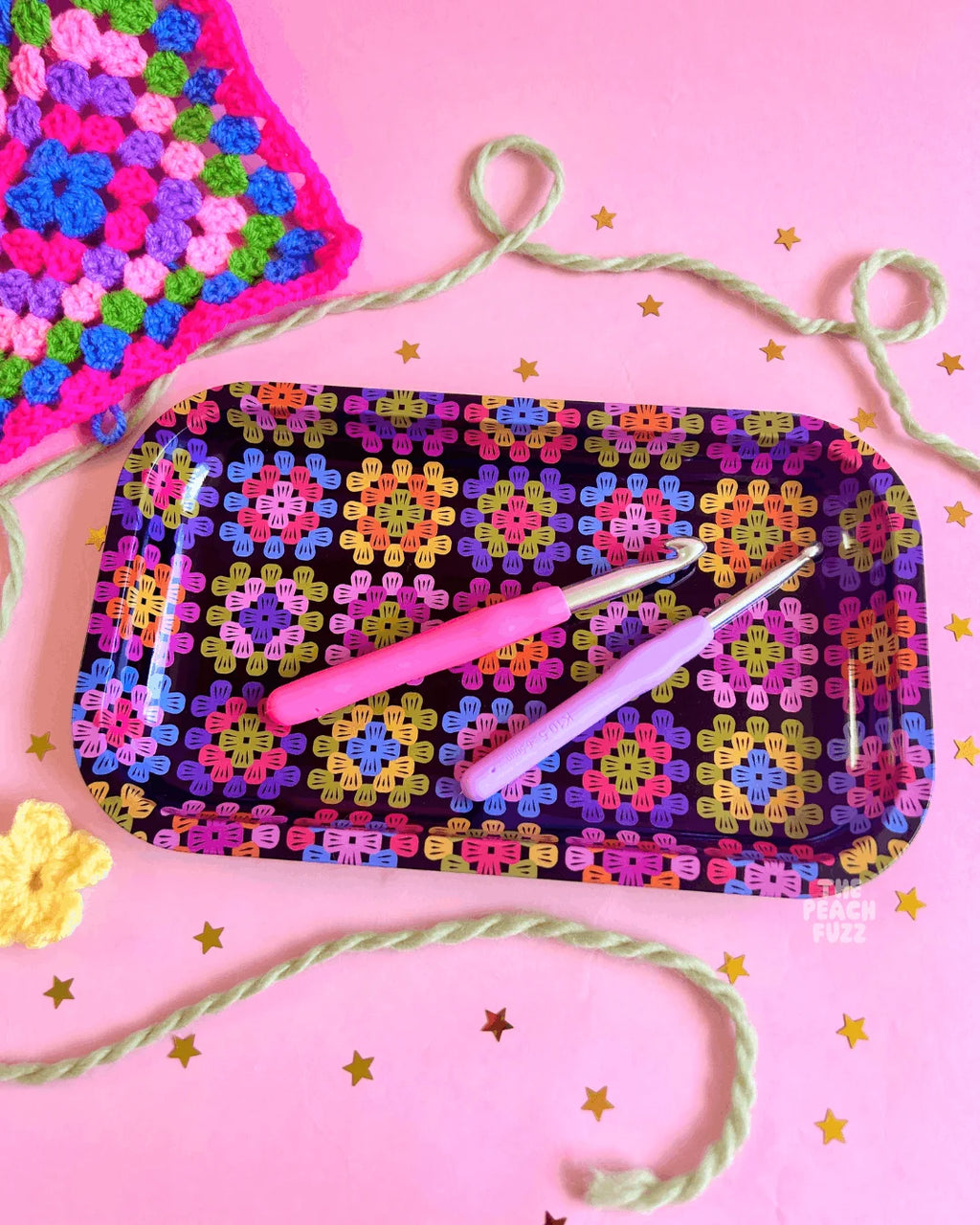 Large Granny Square Tray - The Peach Fuzz
