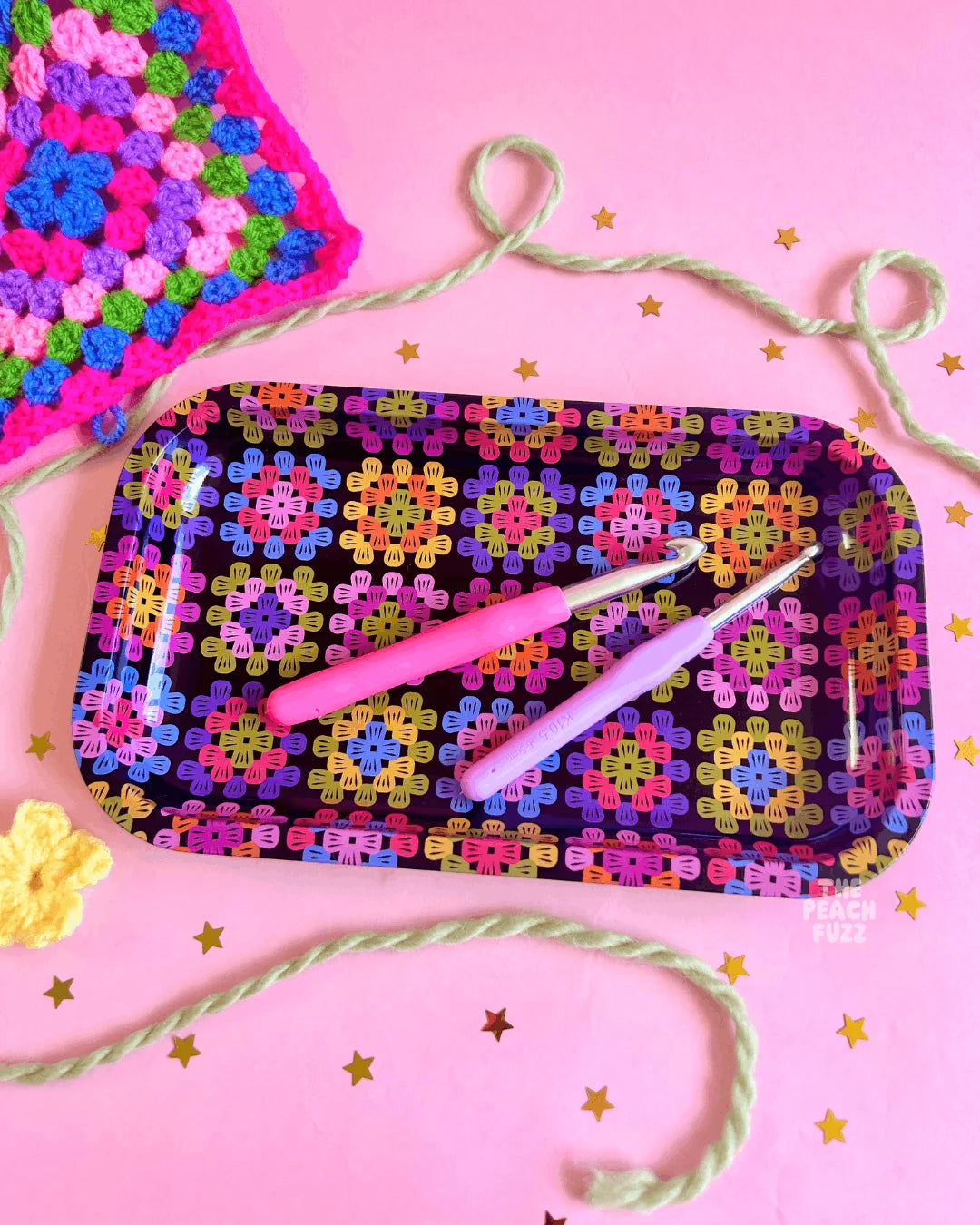 Large Granny Square Tray - The Peach Fuzz