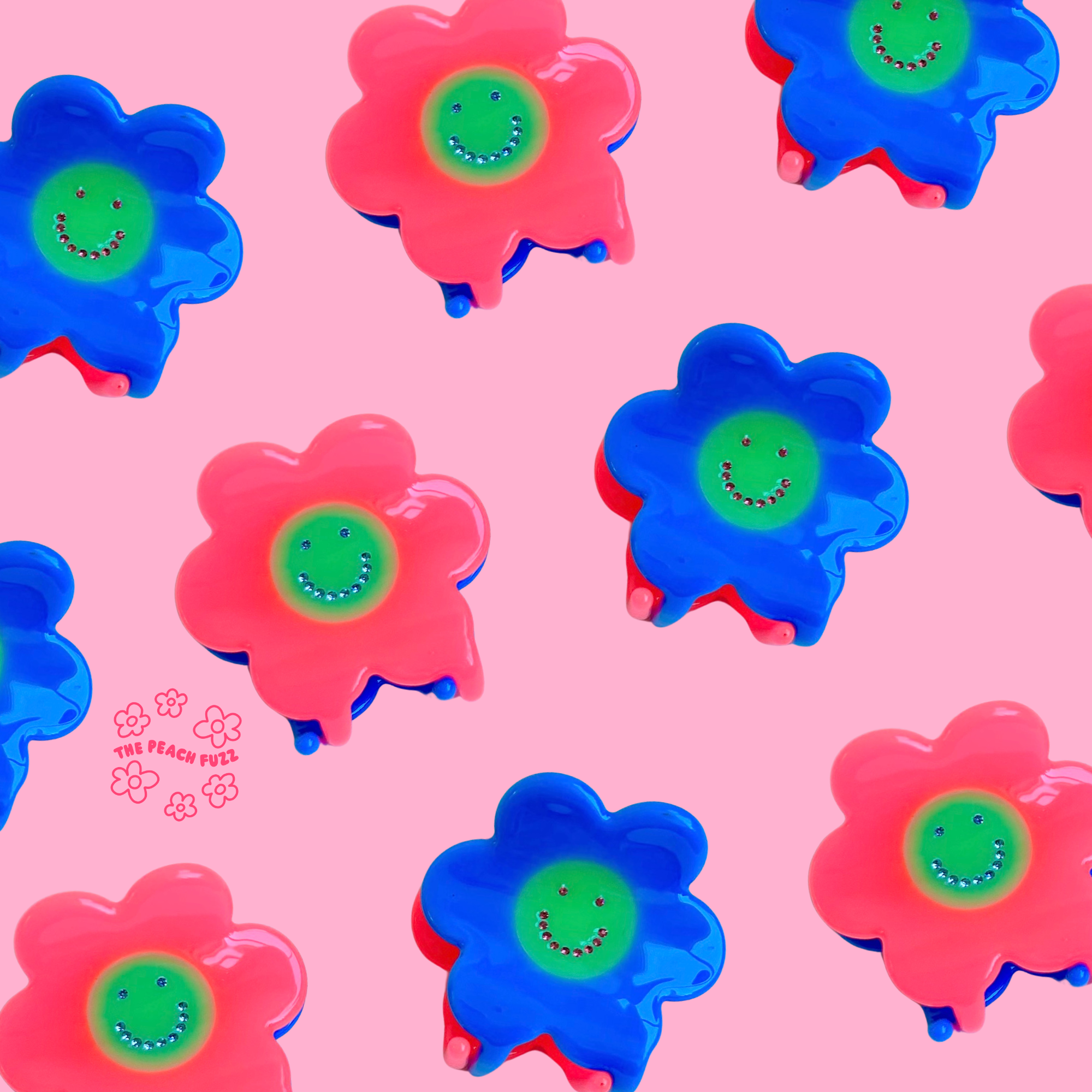 Mini Smiley Flower Hair Claw