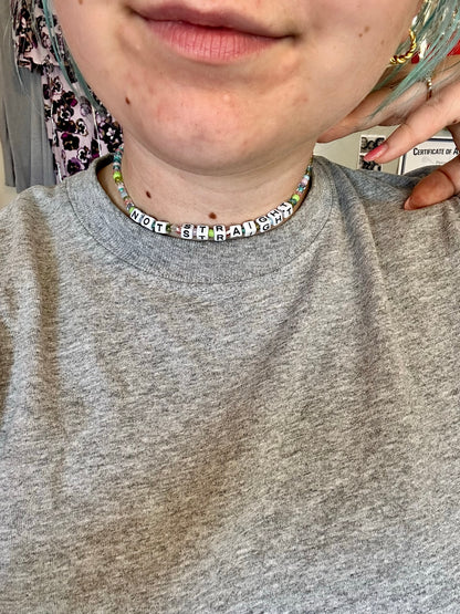 Not Straight Beaded Choker Necklace