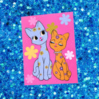 Groovy Cats Greeting Card - The Peach Fuzz