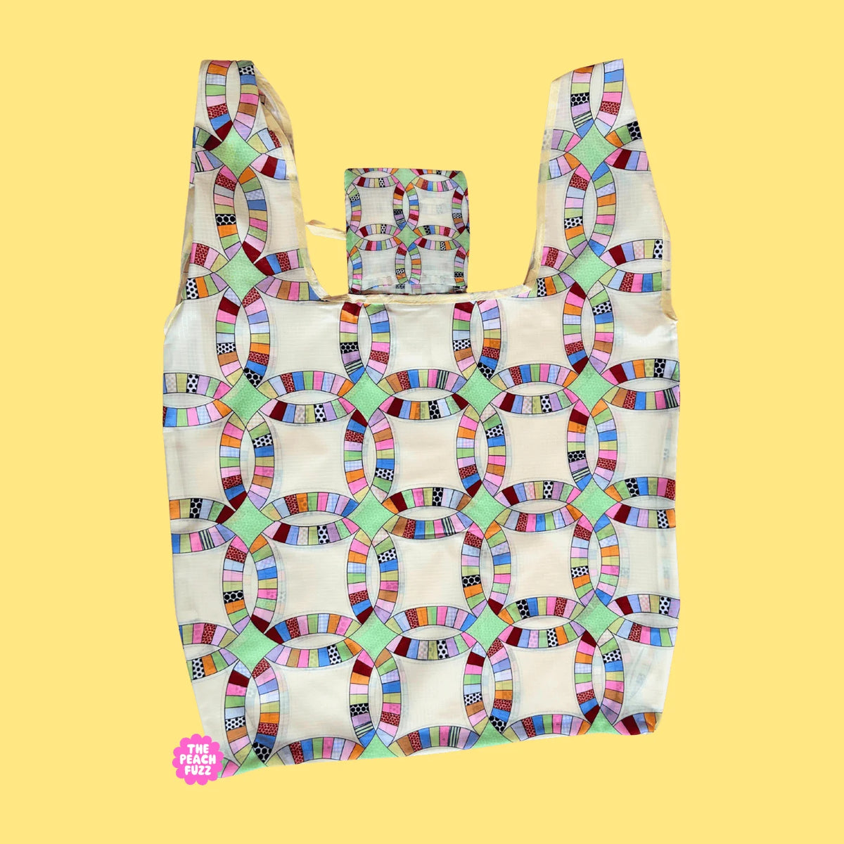 Wedding Ring Quilt Shopper Tote - The Peach Fuzz