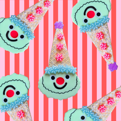 Ice Cream Clown Hair Clip