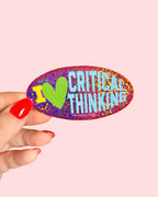 Critical Thinking Glitter Sticker - The Peach Fuzz
