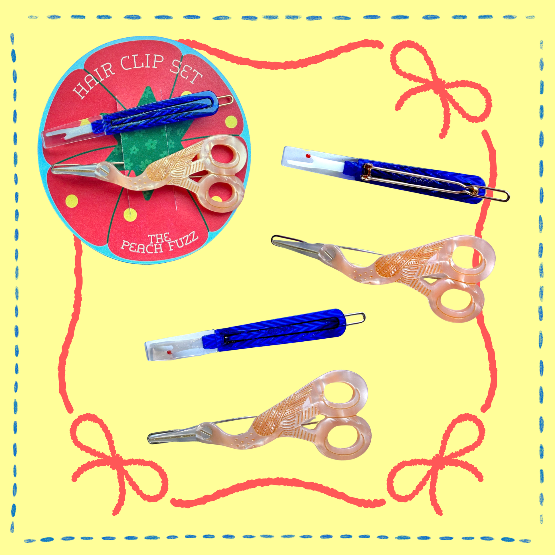 Sewing Kit Hair Clip Set