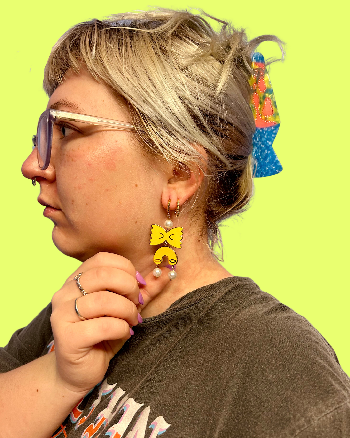 Pasta Party Dangly Earrings