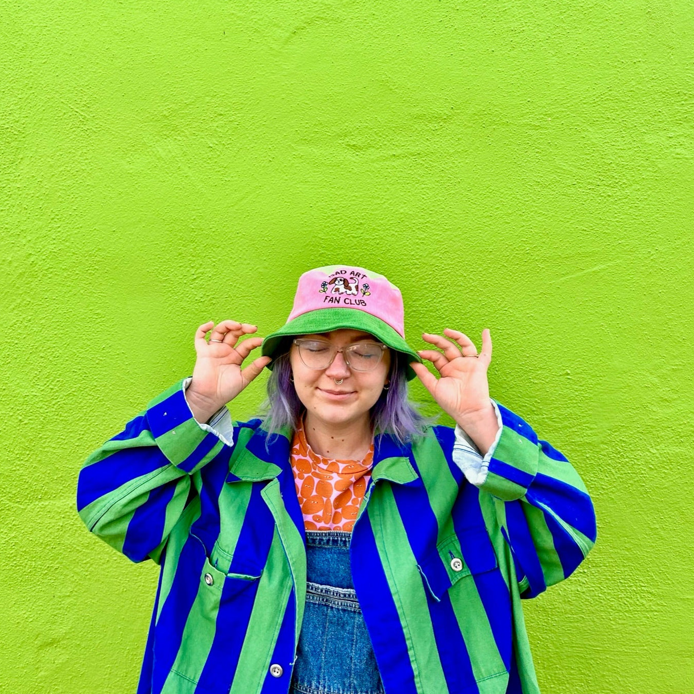 Bad Art Fan Club Color Block Bucket Hat - The Peach Fuzz