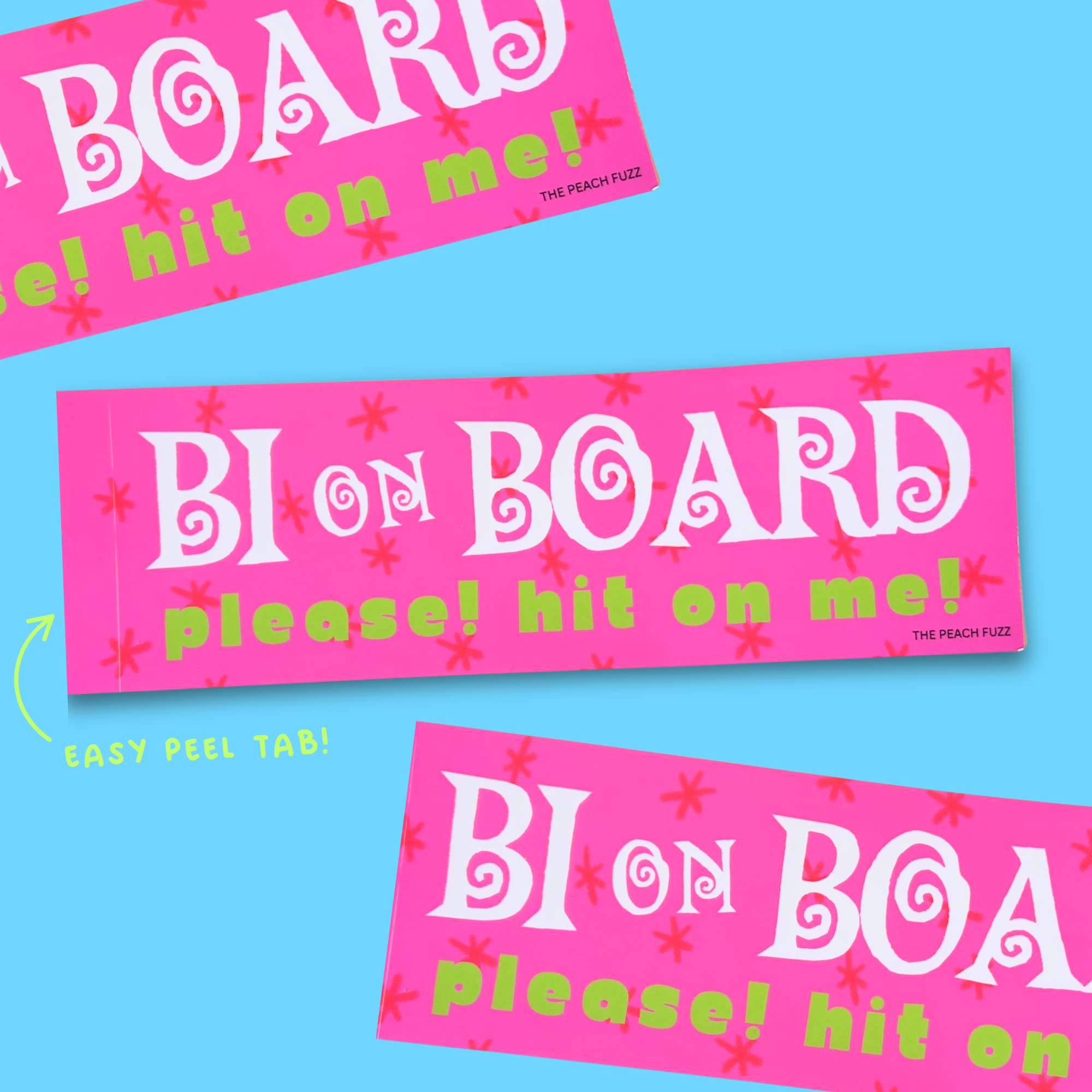 Bi On Board Bumper Sticker - The Peach Fuzz