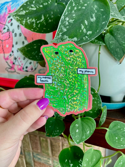 Emotional Support Lizards Glitter Sticker