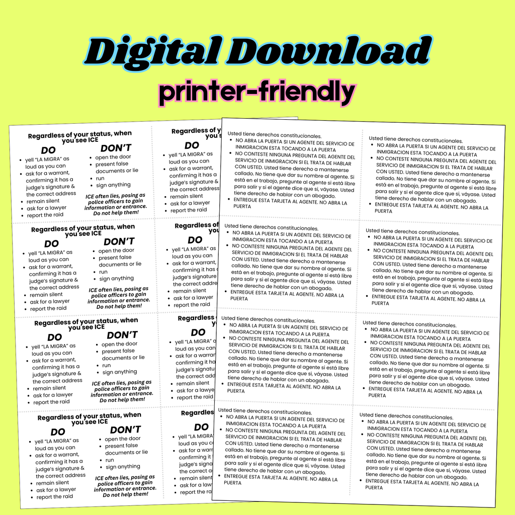 Know Your Rights Cards Digital Download