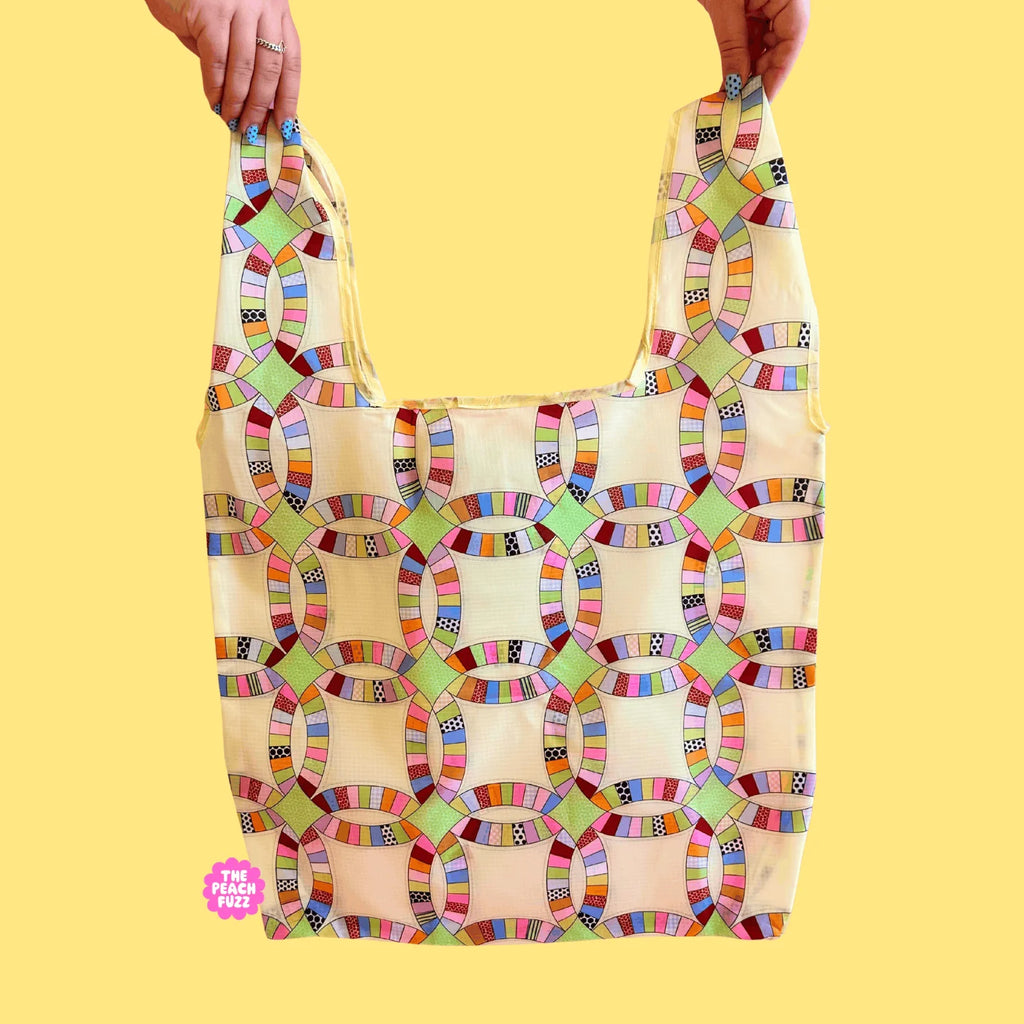 Wedding Ring Quilt Shopper Tote - The Peach Fuzz