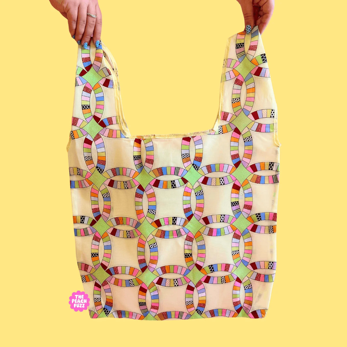 Wedding Ring Quilt Shopper Tote - The Peach Fuzz