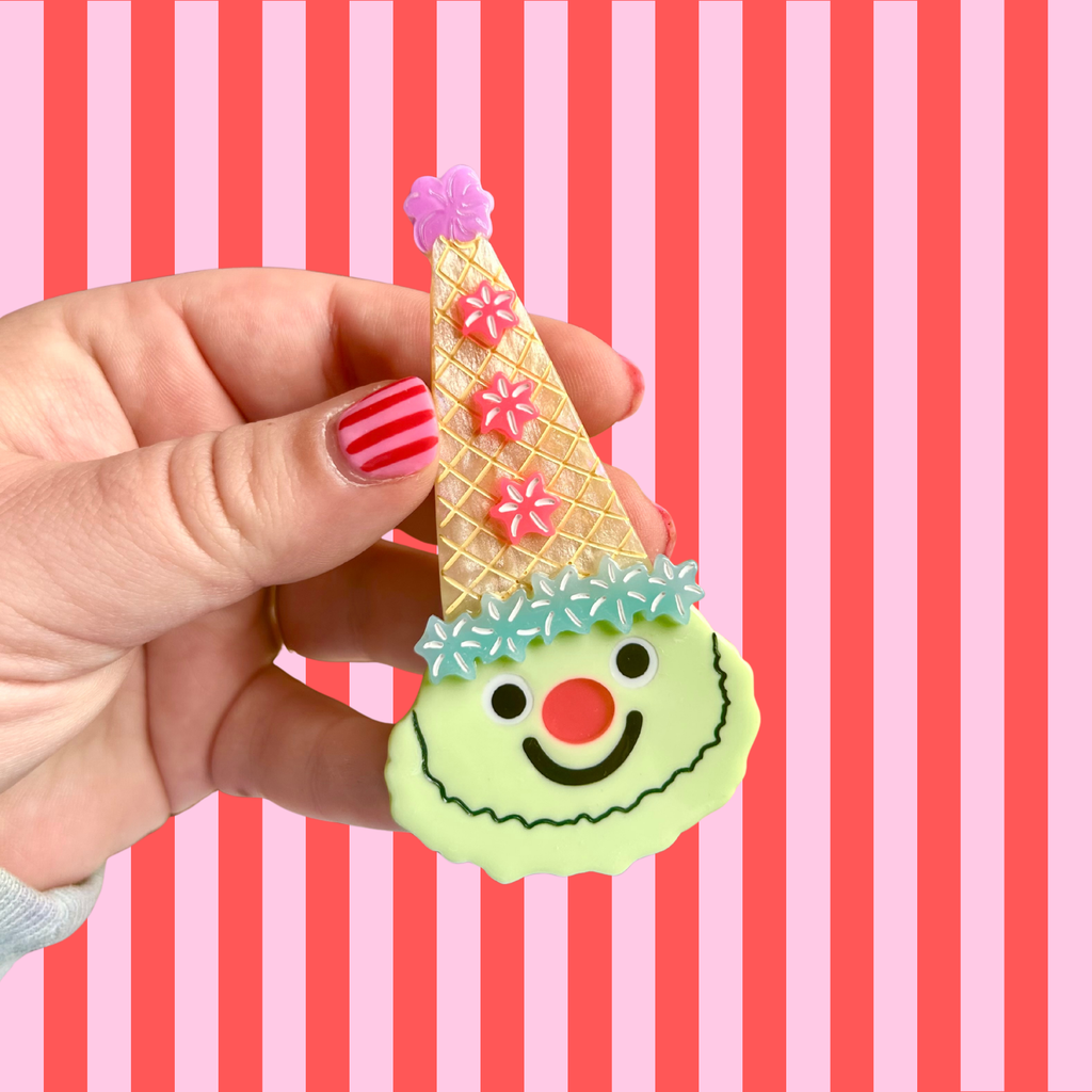 Ice Cream Clown Hair Clip