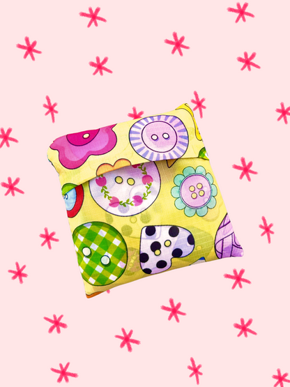 Cute As A Button Folding Shopper Tote
