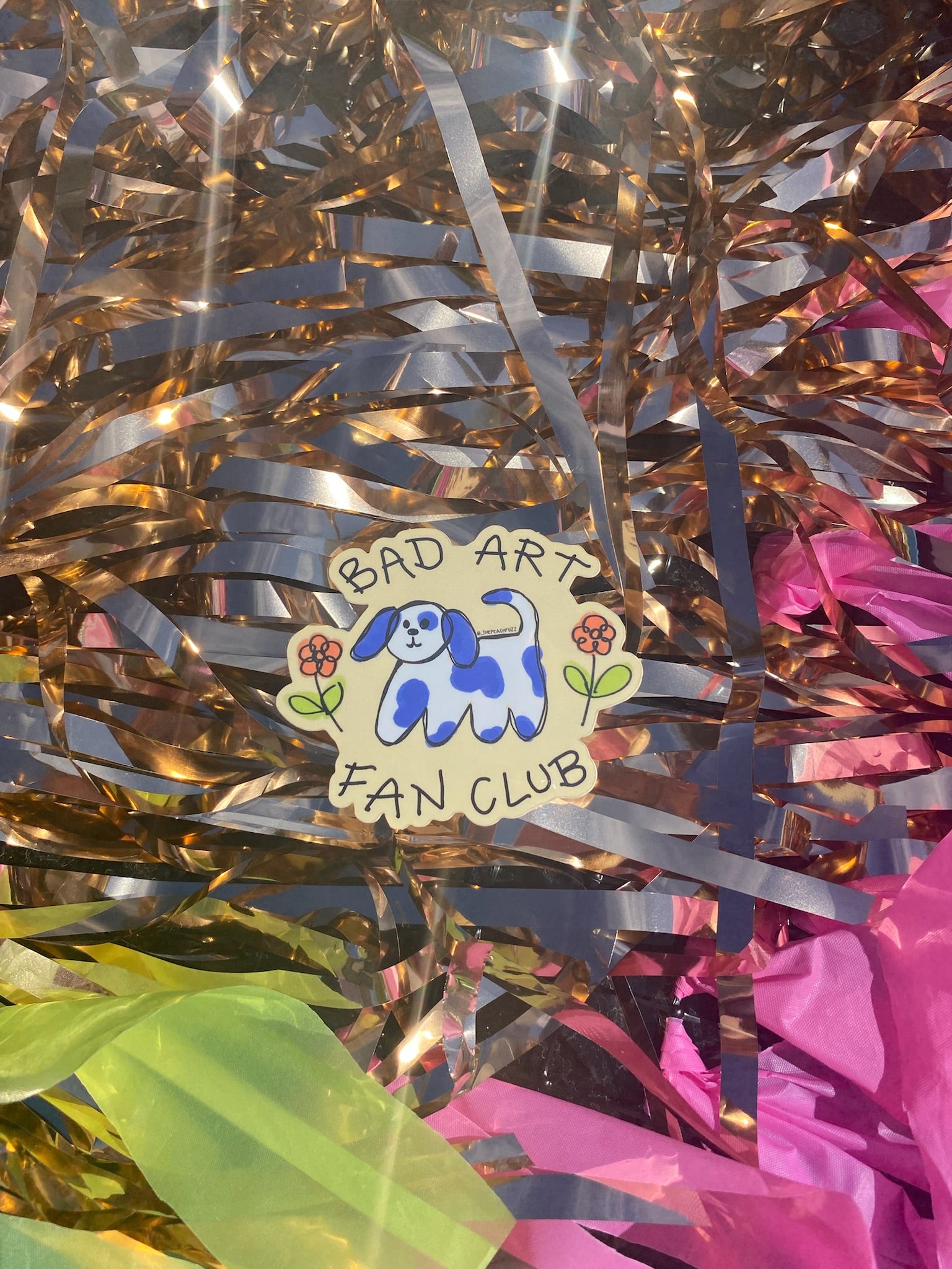 Bad Art Fan Club Sticker with glossy finish - The Peach Fuzz