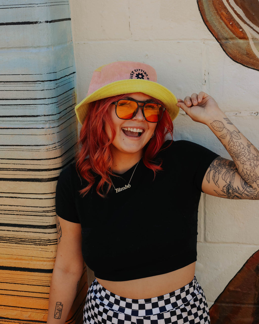 Just Getting Bi Color Block Bucket Hat