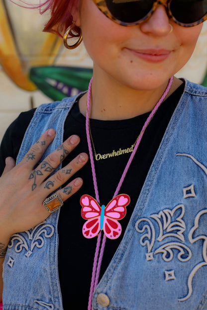 Overwhelmed Nameplate Necklace