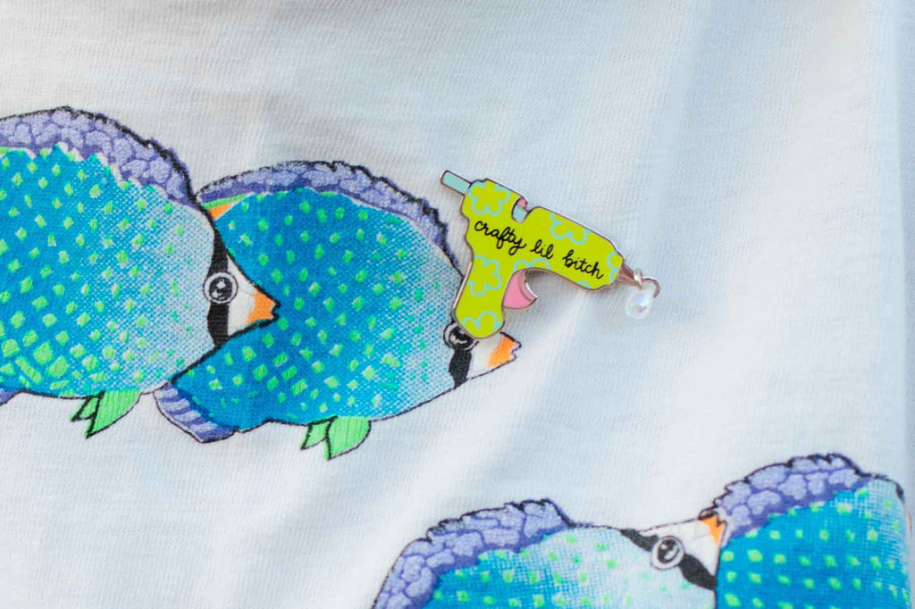 Hot Glue Gun Enamel Pin