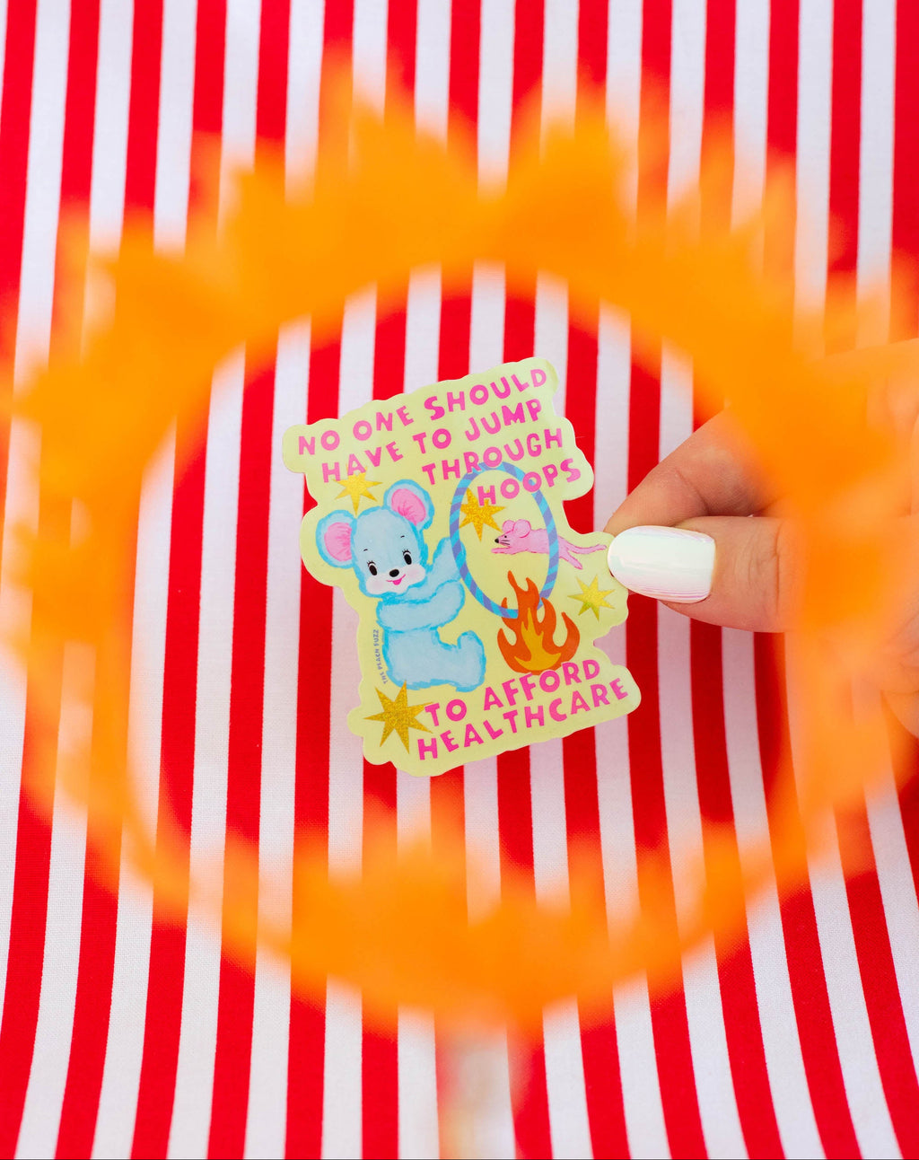 Jump Through Hoops for Healthcare Sticker