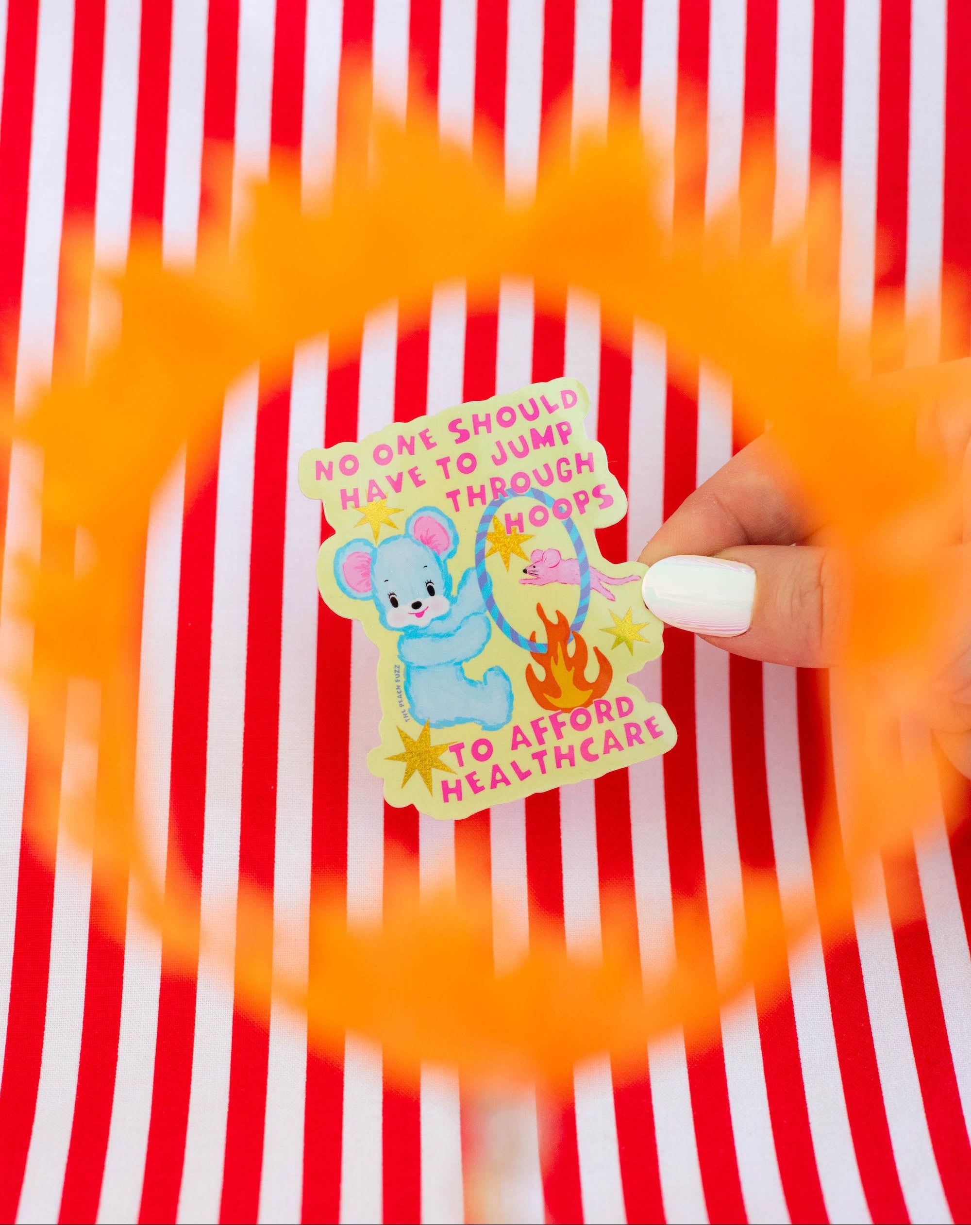 Jump Through Hoops for Healthcare Sticker