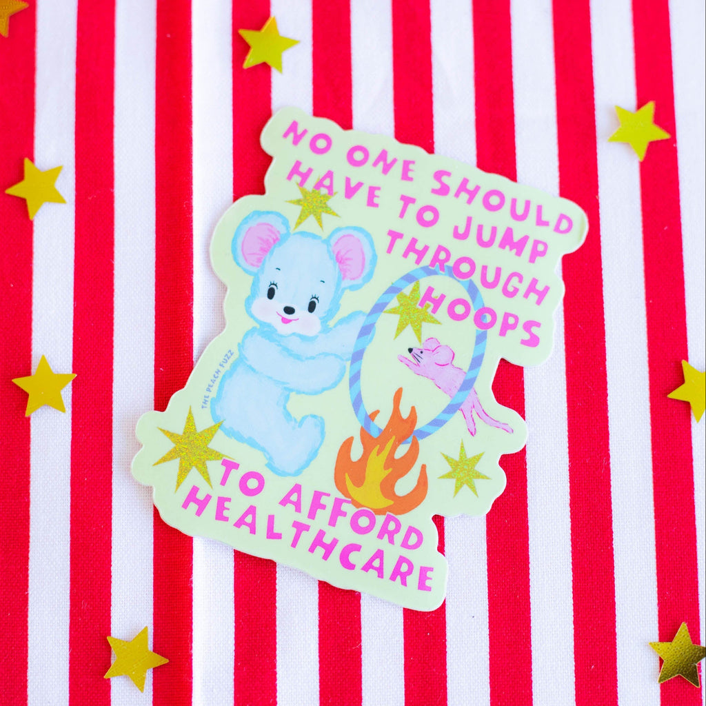 Jump Through Hoops for Healthcare Sticker